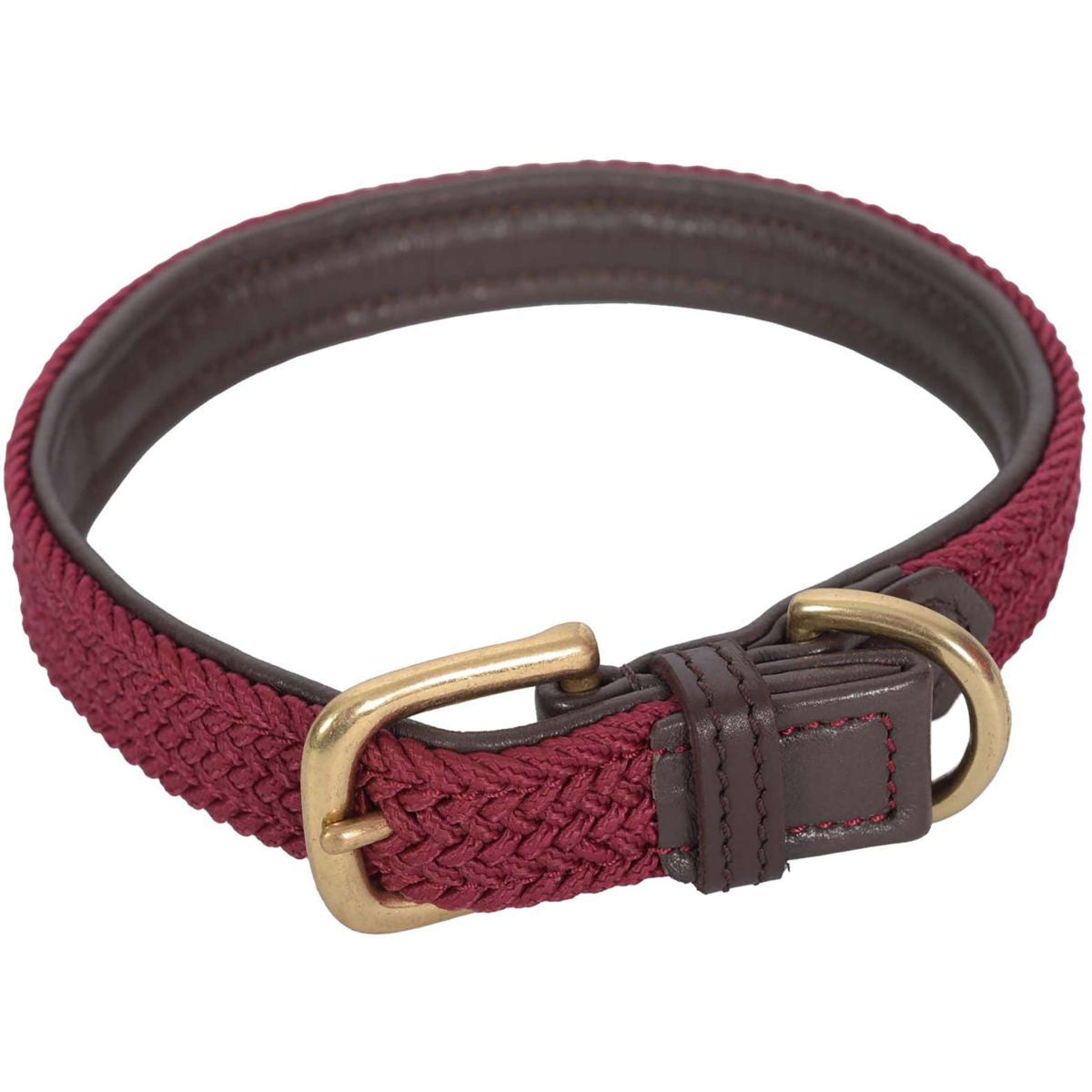 Weatherbeeta Dog Collar Leather Brown/maroon