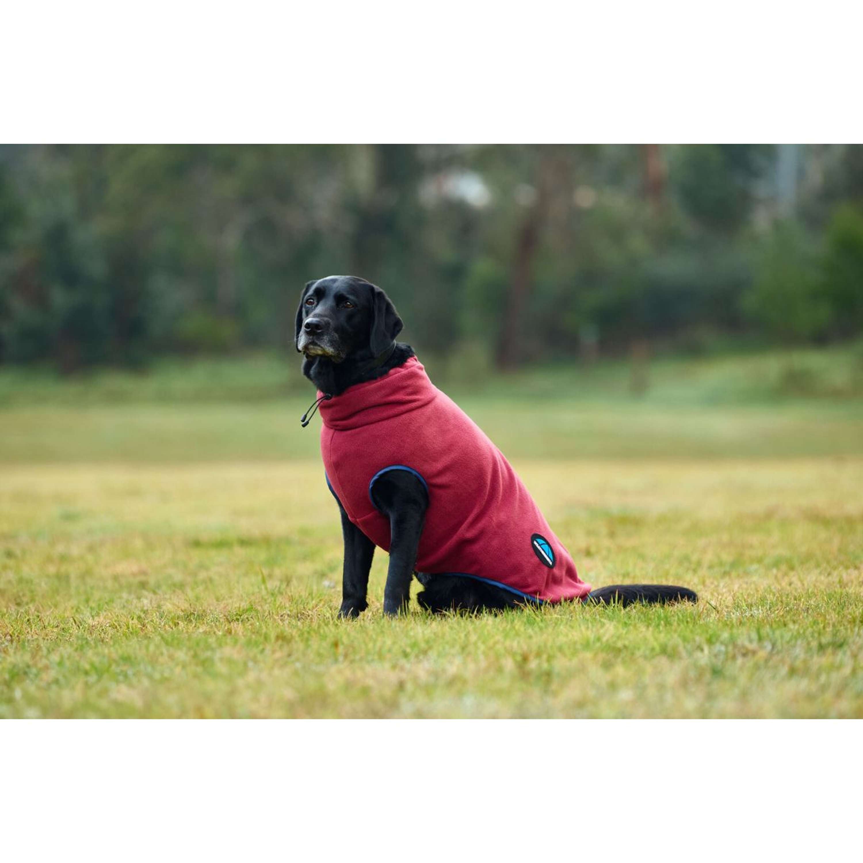 WeatherBeeta Dog Rug ComFiTec Fleece Zip Burgundy/Navy
