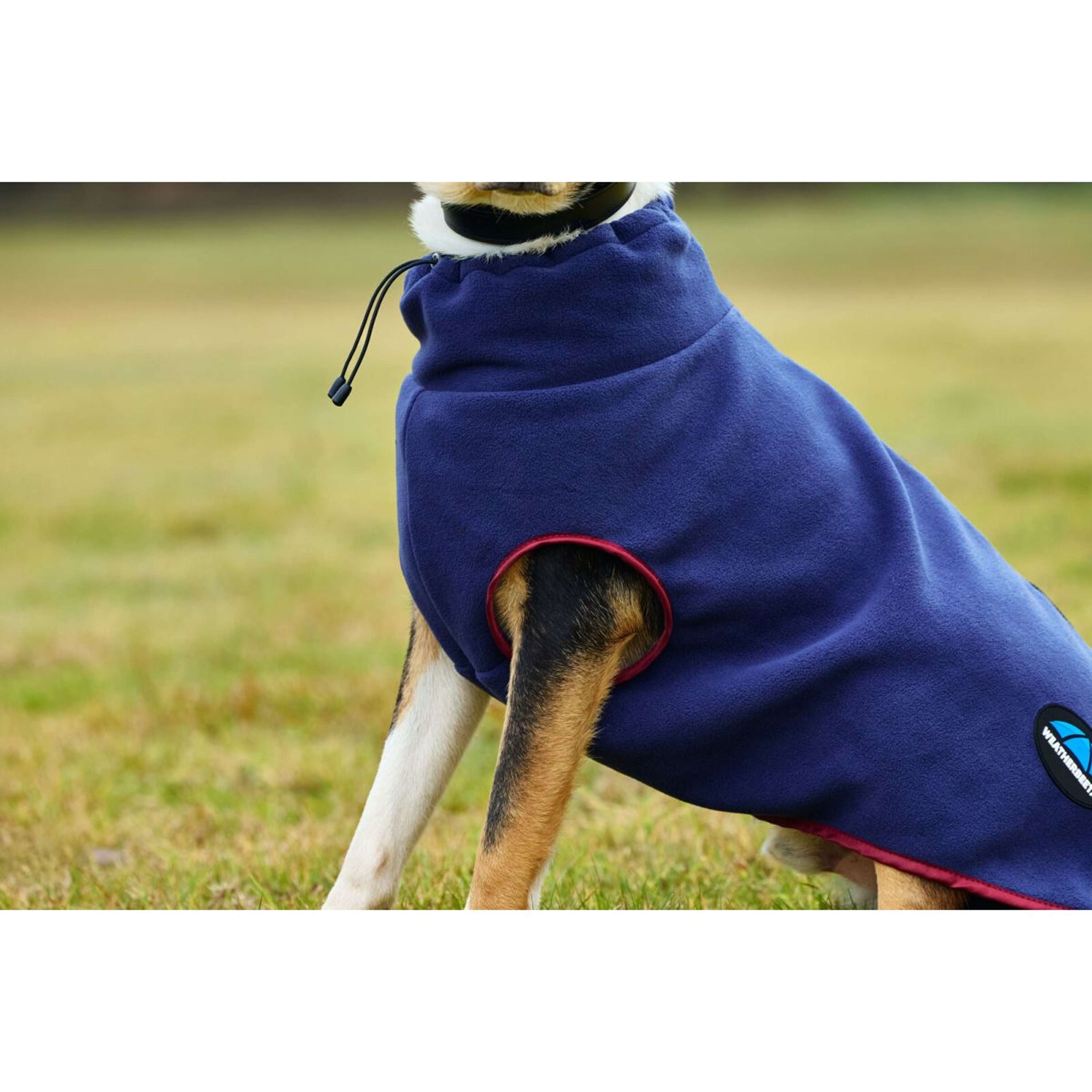 WeatherBeeta Dog Rug ComFiTec Fleece Zip Navy/Burgundy