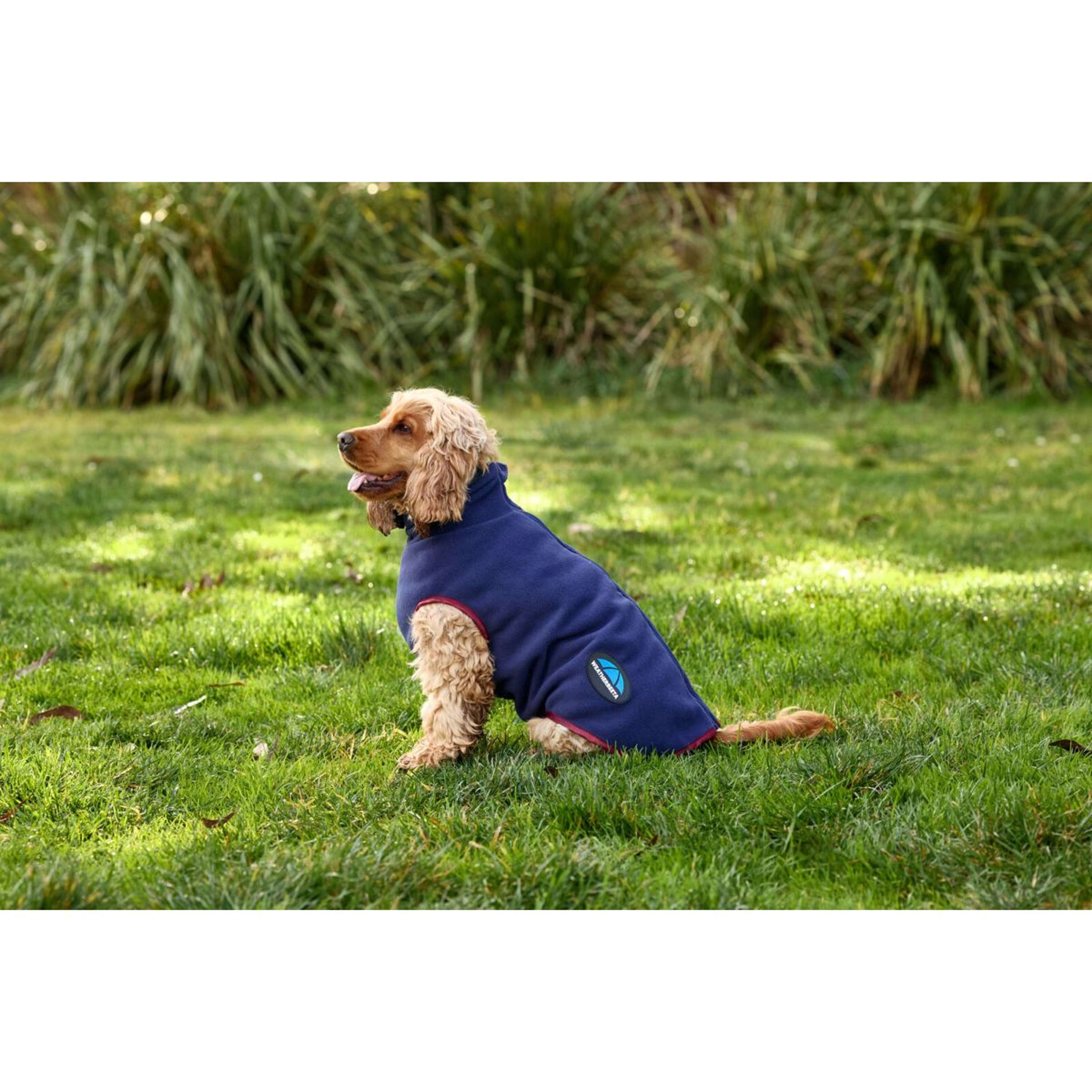 WeatherBeeta Dog Rug ComFiTec Fleece Zip Navy/Burgundy