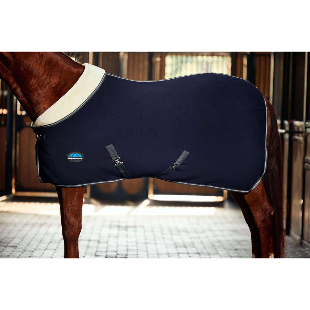 WeatherBeeta Fleece Rug Sherpa Cooler Standard Neck Navy/Charcoal