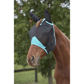 Weatherbeeta Fly Mask Comfitec Deluxe Fine Mesh with Ears Black / Turquoise