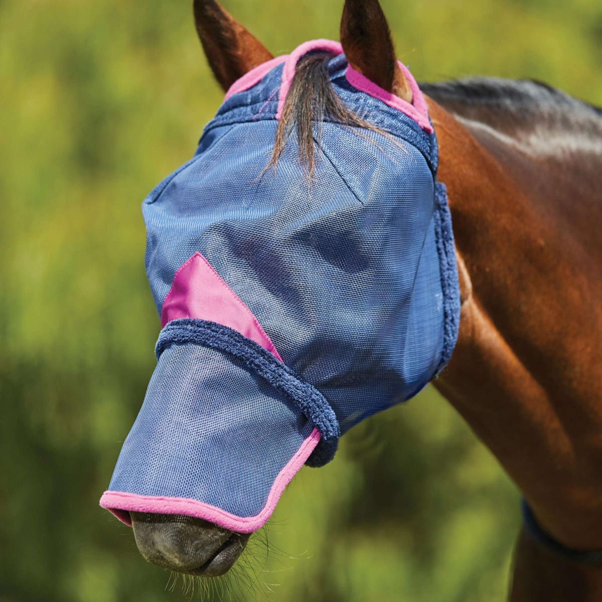 Weatherbeeta Fly Mask Comfitec Deluxe Durable Mesh with Nose Navy/purple