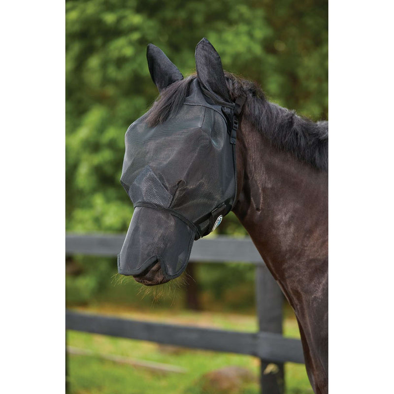 WeatherBeeta Fly Mask ComFiTec Double Dart Deluxe with Ears and Nose Black