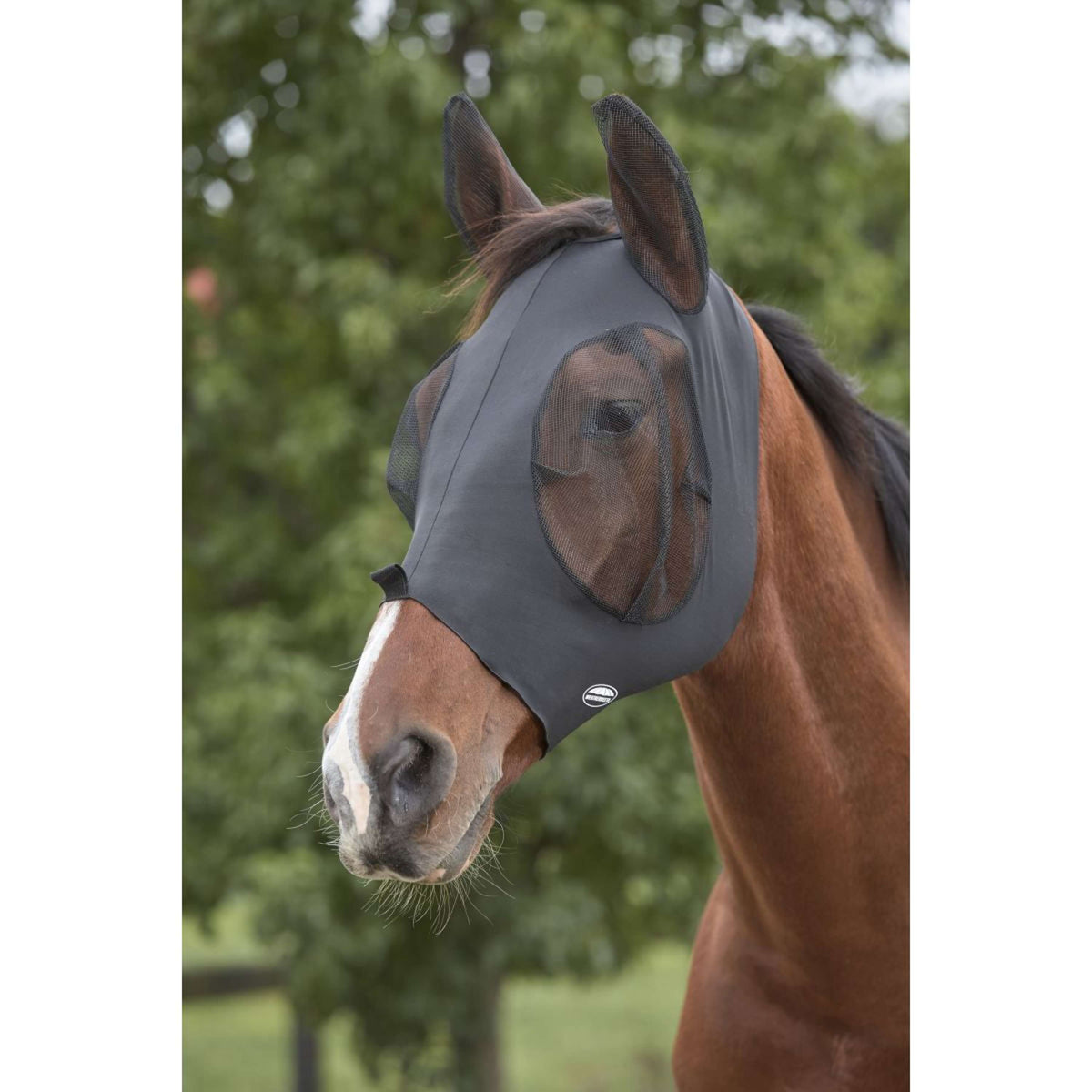 Weatherbeeta Fly Mask Deluxe Stretch Bug with Ears Black