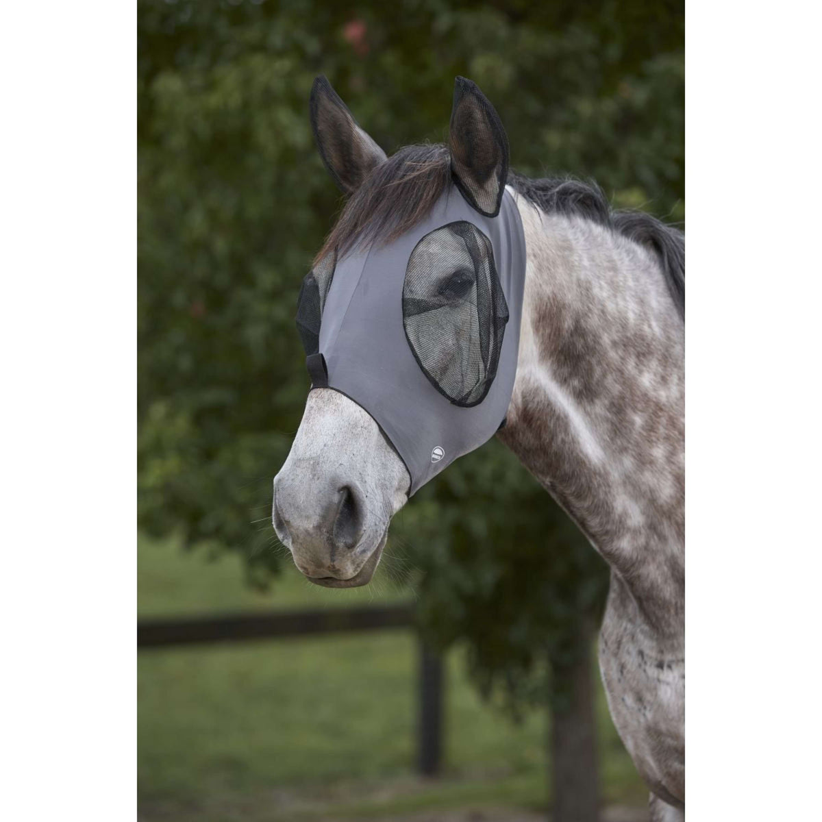 Weatherbeeta Fly Mask Deluxe Stretch Bug with Ears Grey/Black