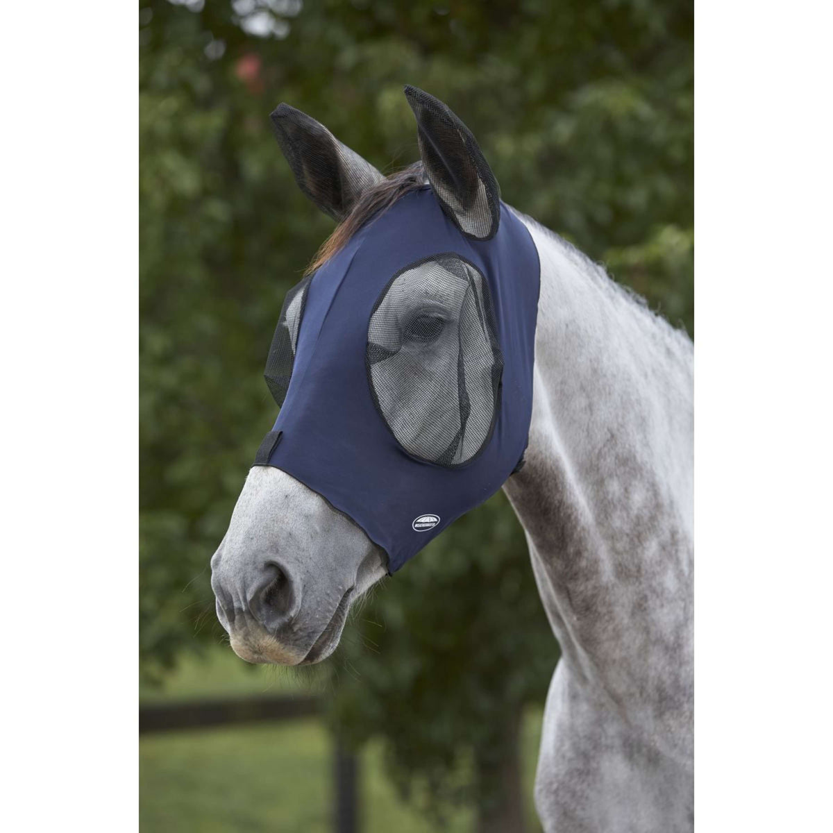 Weatherbeeta Fly Mask Deluxe Stretch Bug with Ears Navy/Black