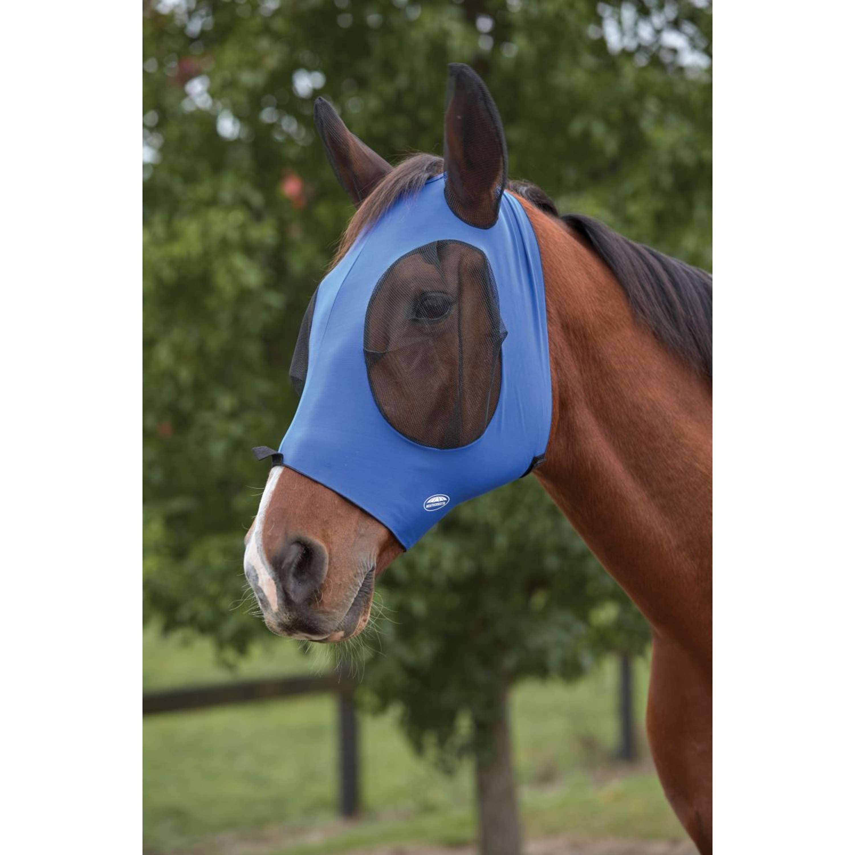 WeatherBeeta Fly Mask Deluxe Stretch Bug with Ears Royal Blue/Black