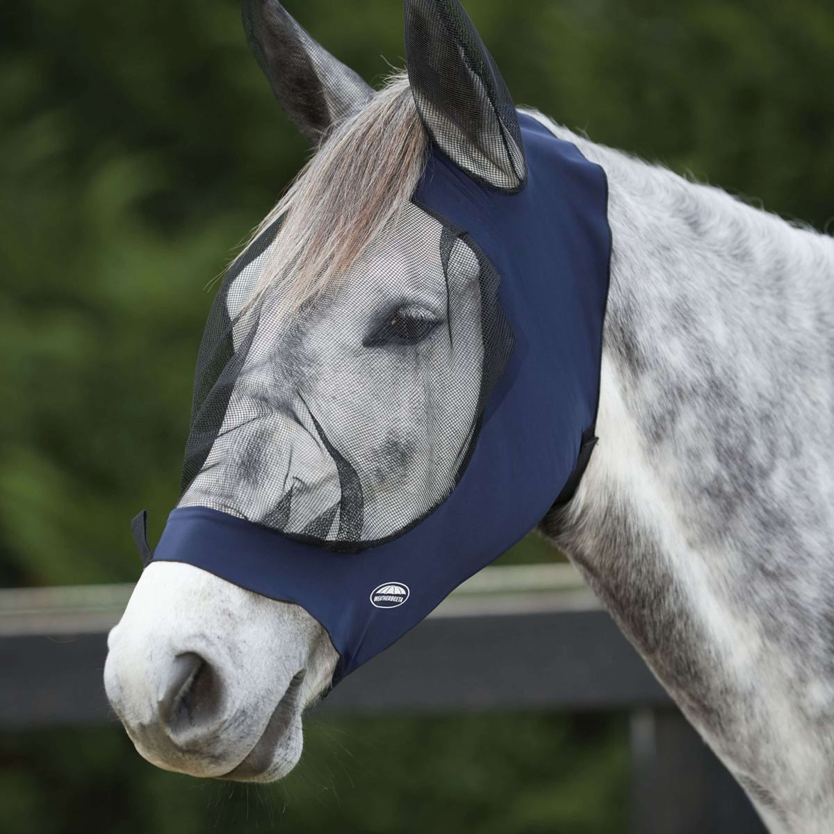 Weatherbeeta Fly Mask Deluxe Stretch with Ears Navy/Black