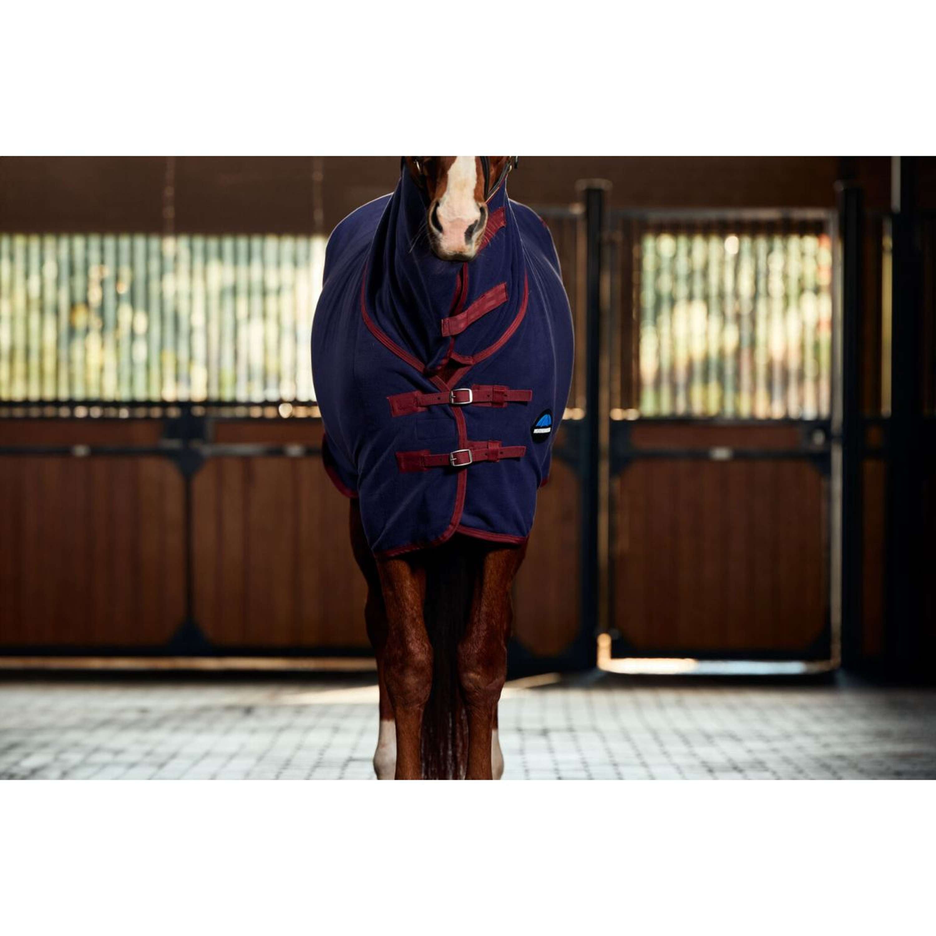 WeatherBeeta Fleece Rug Anti-Static Cooler Combo Neck Navy/Burgundy