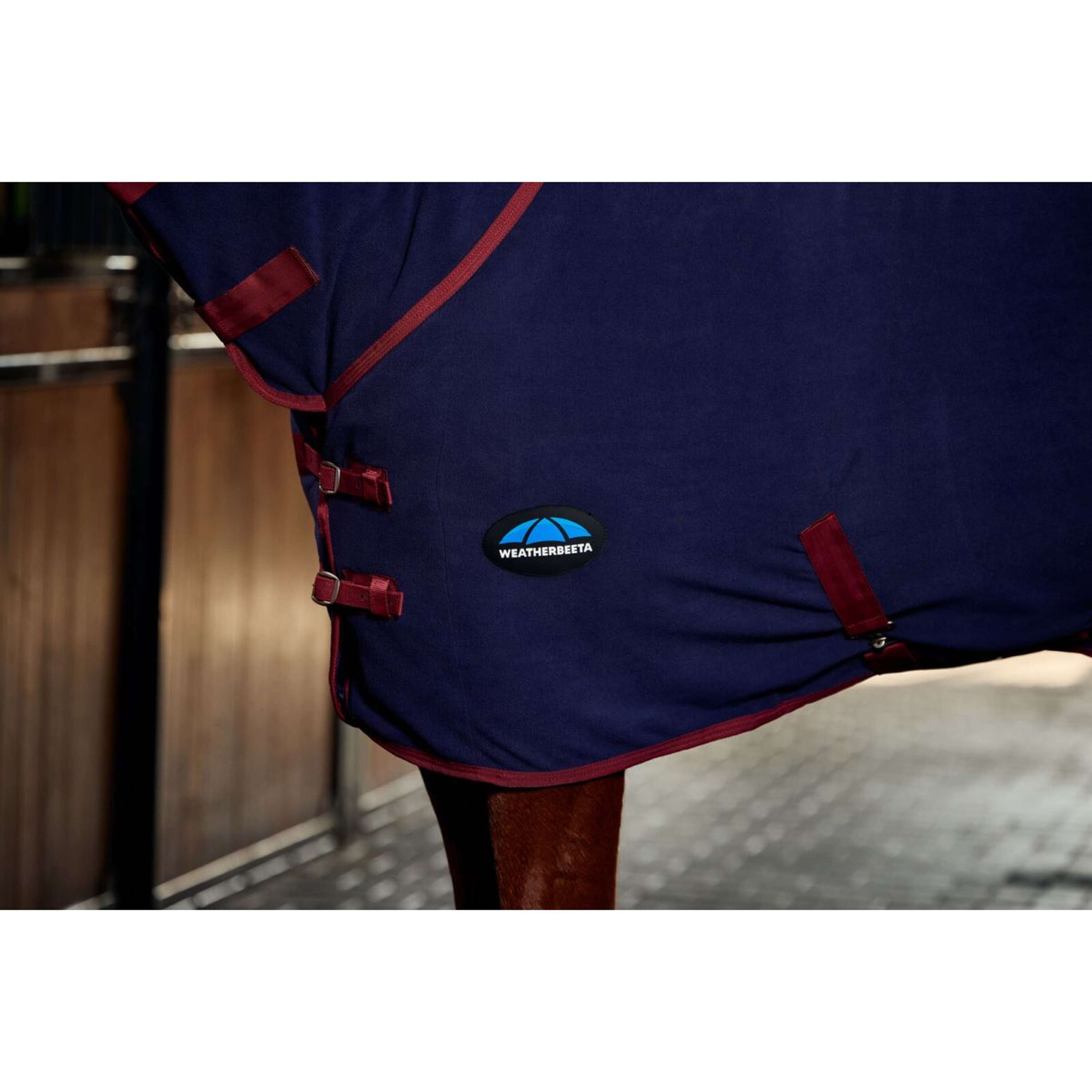 WeatherBeeta Fleece Rug Anti-Static Cooler Combo Neck Navy/Burgundy