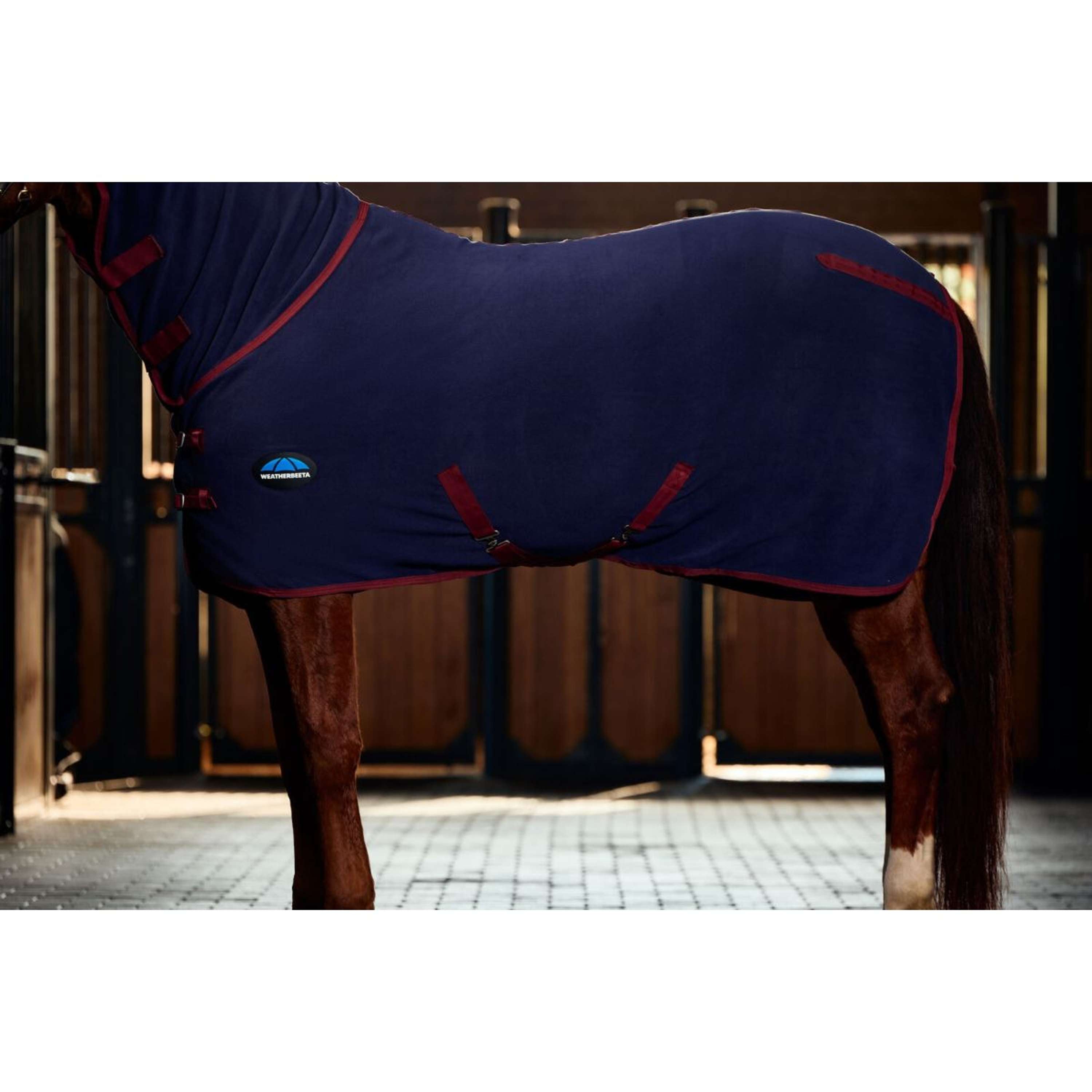 WeatherBeeta Fleece Rug Anti-Static Cooler Combo Neck Navy/Burgundy