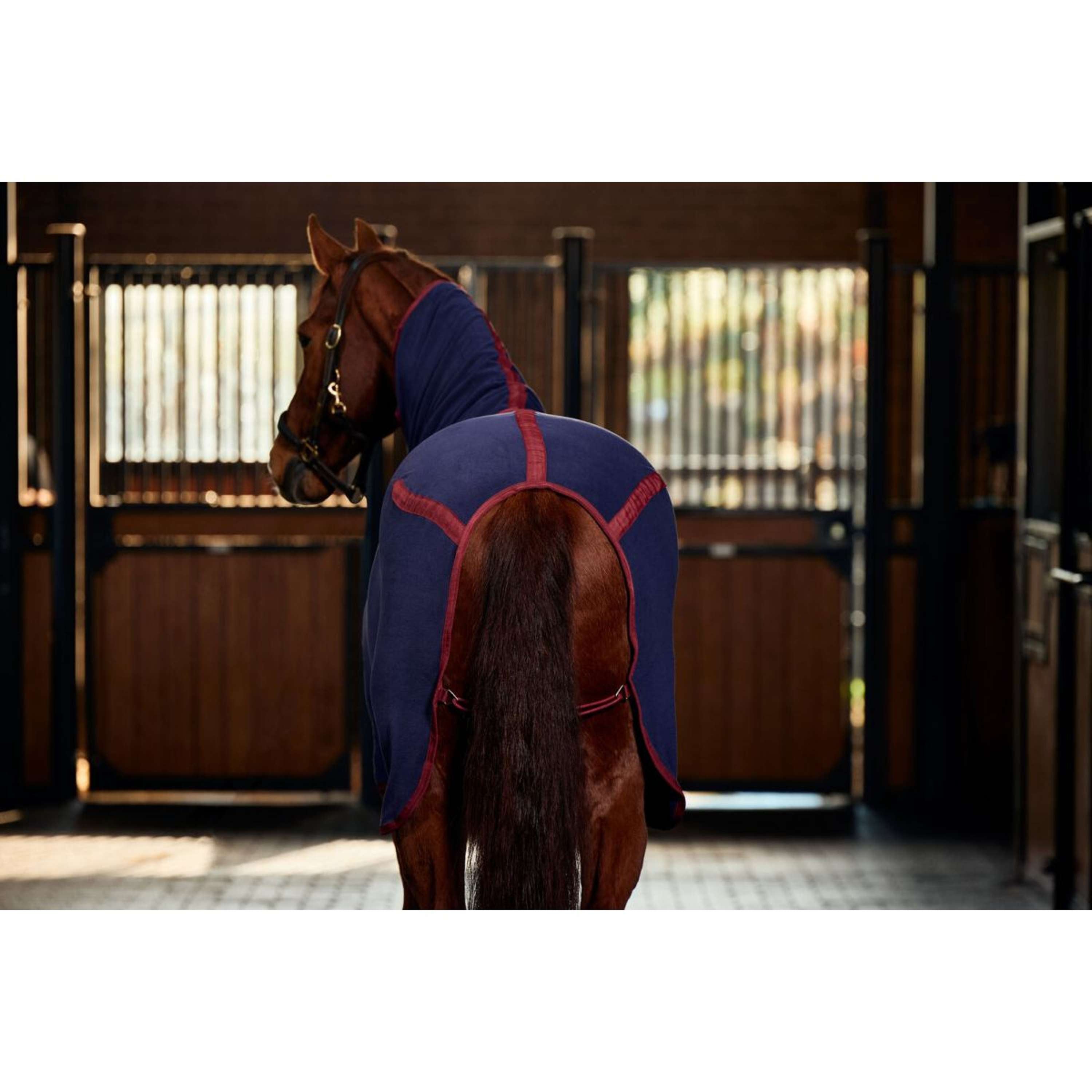 WeatherBeeta Fleece Rug Anti-Static Cooler Combo Neck Navy/Burgundy