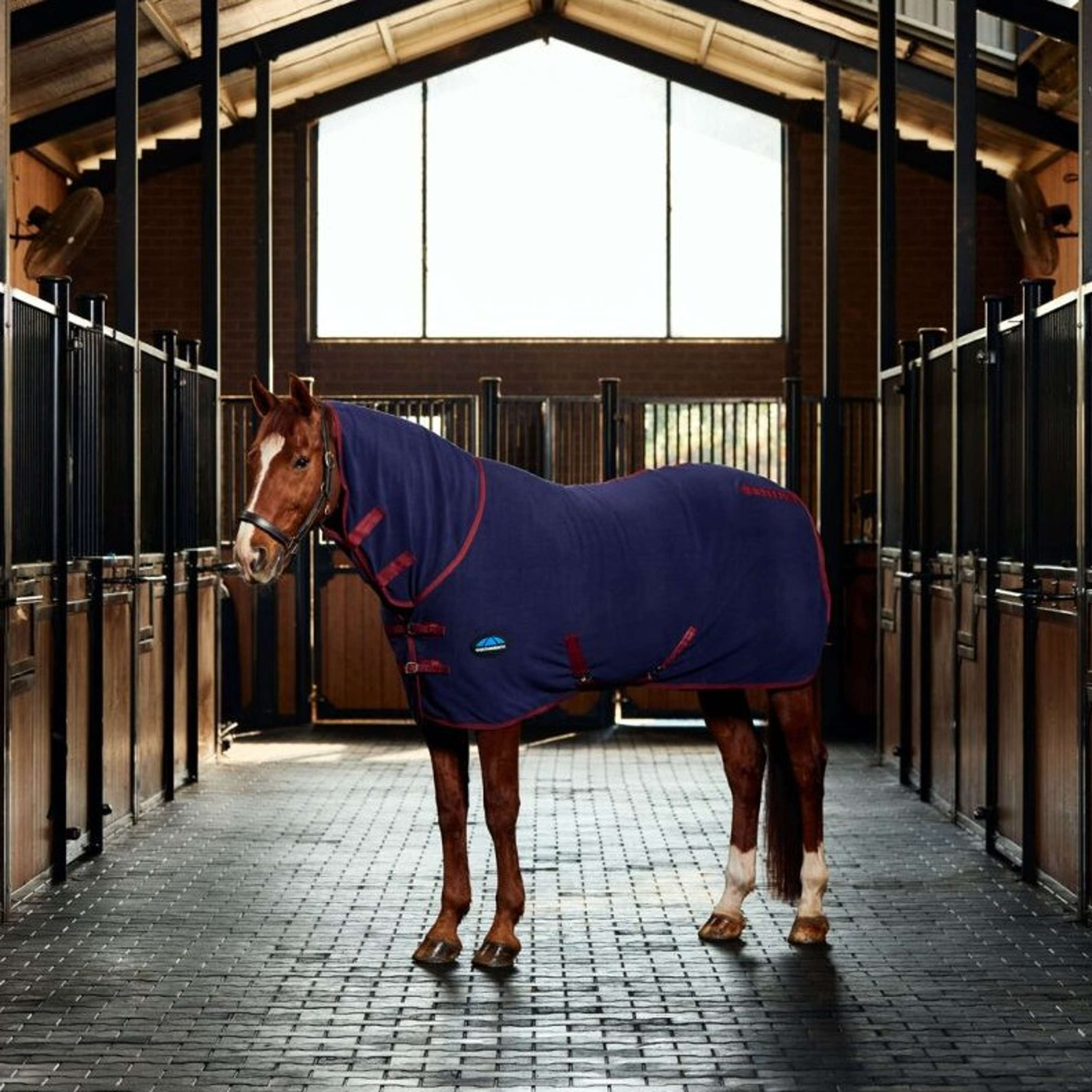 WeatherBeeta Fleece Rug Anti-Static Cooler Combo Neck Navy/Burgundy