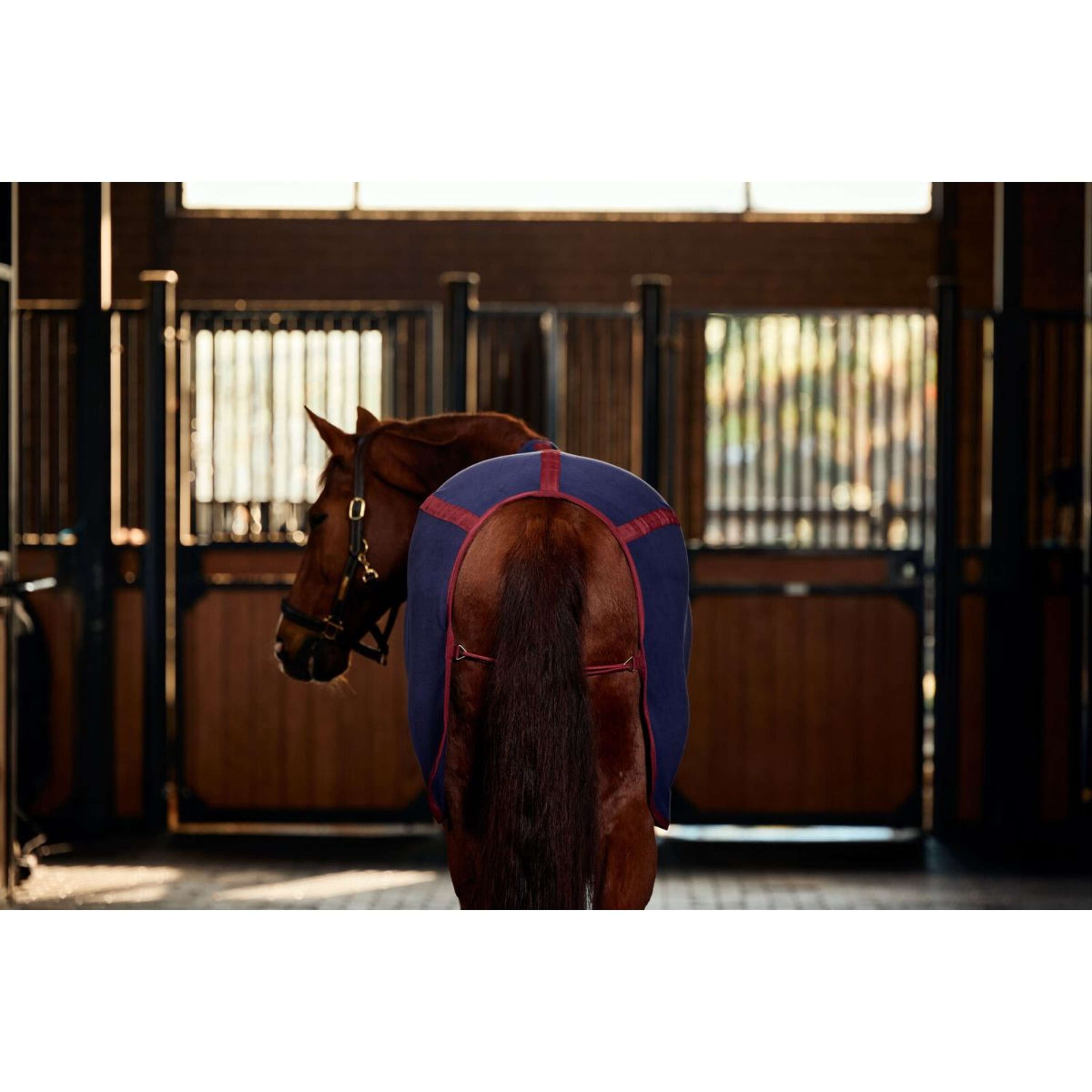 WeatherBeeta Fleece Rug Anti-Static Cooler Standard Neck Navy/Burgundy
