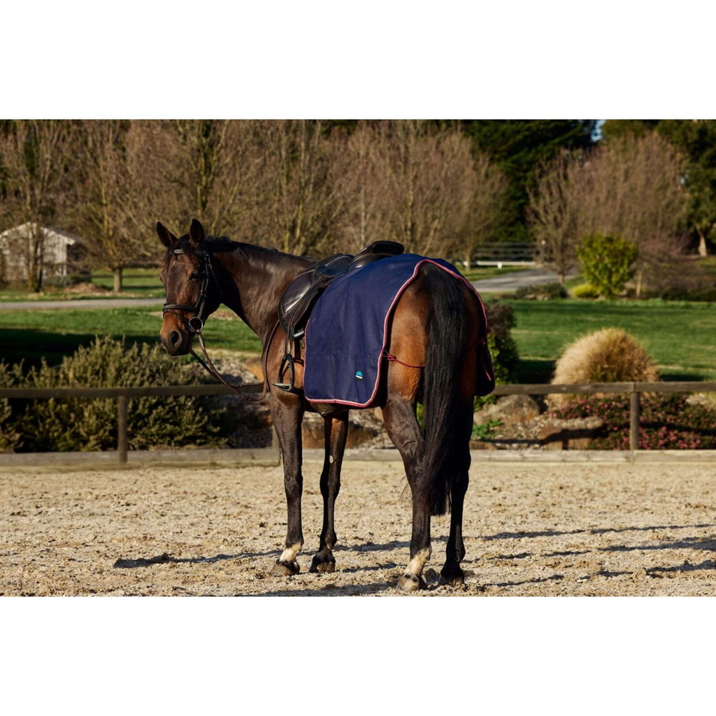 WeatherBeeta Exercise Rug Essential Fleece Lined Quarter Sheet Navy/Burgundy