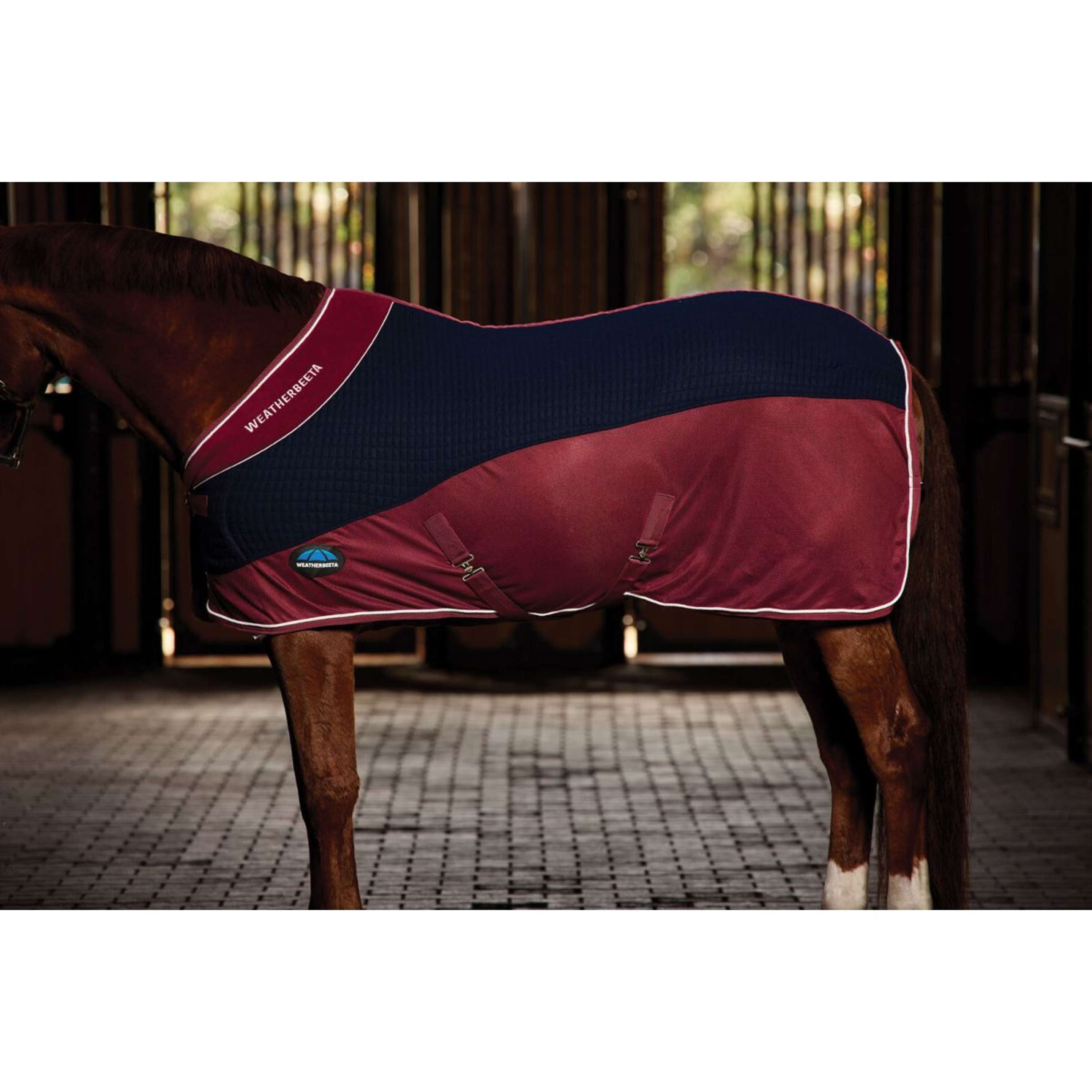 WeatherBeeta Fleece Rug Thermo-Air Standard Neck Navy/Burgundy