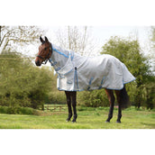 Weatherbeeta Fly Rug Comfitec Hexi Shield Combo Neck Silver/Teal Blue