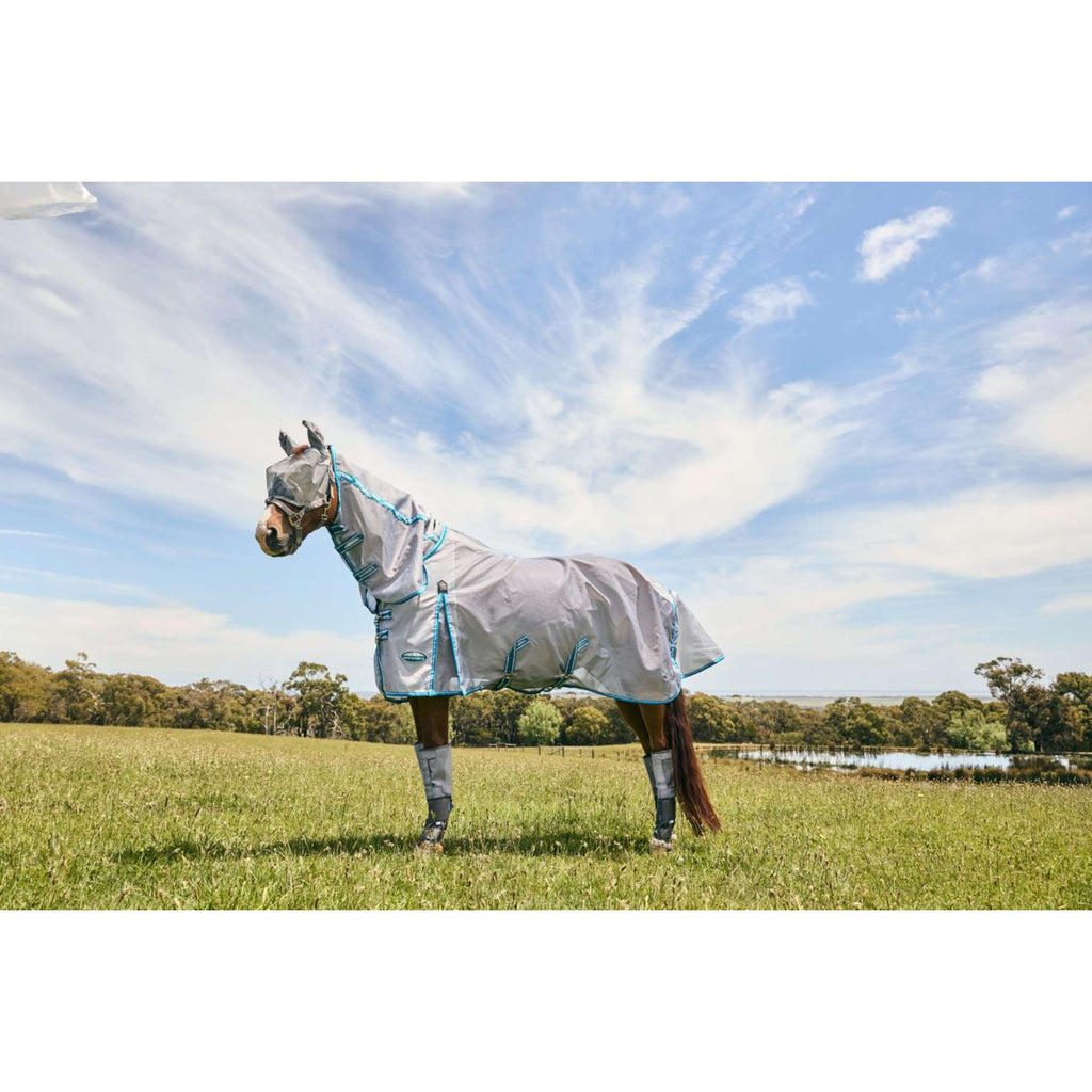 WeatherBeeta Fly Mask ComFiTec Hexi Dual Silver