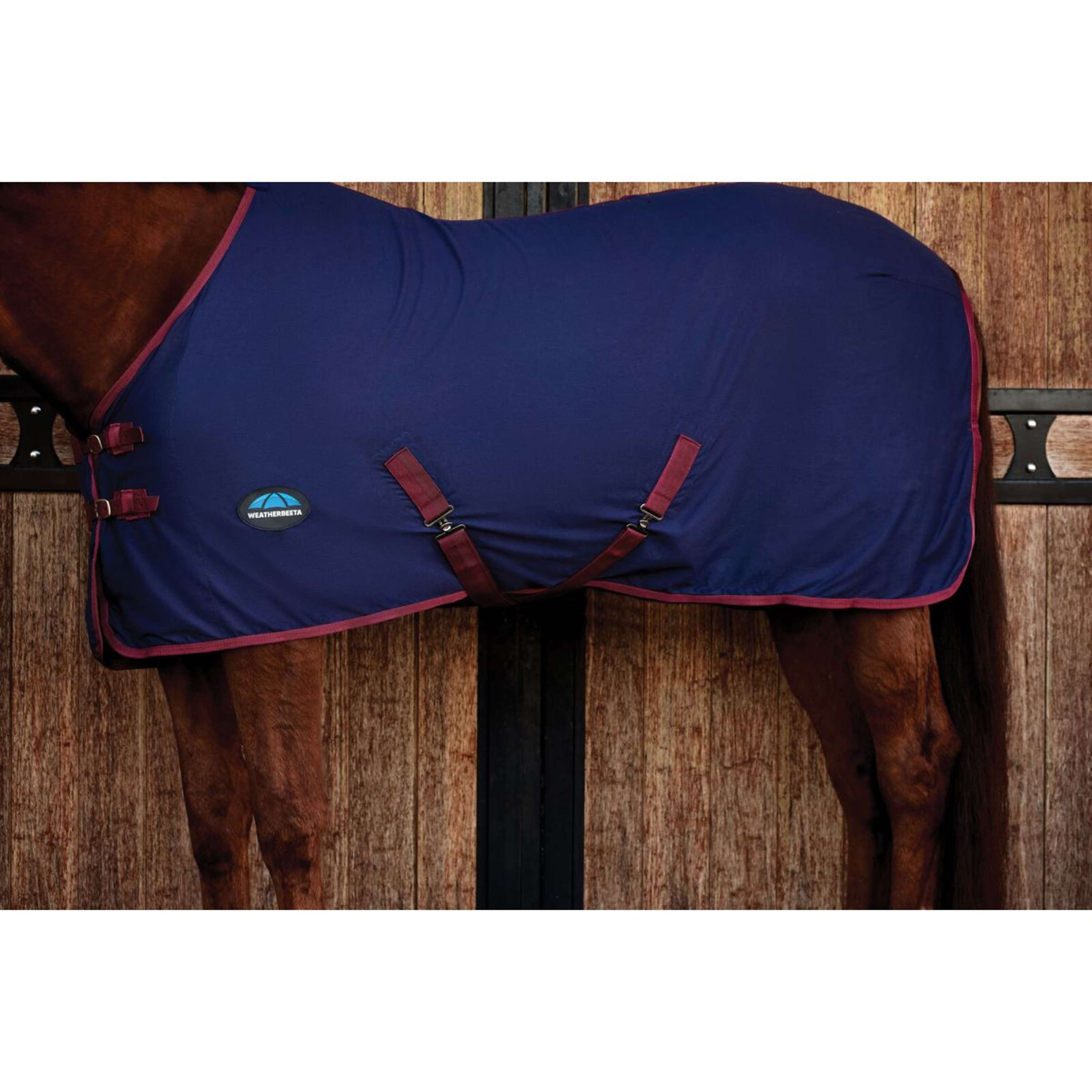 WeatherBeeta Cooler Cotton Sheet Standard Neck Navy/Burgundy