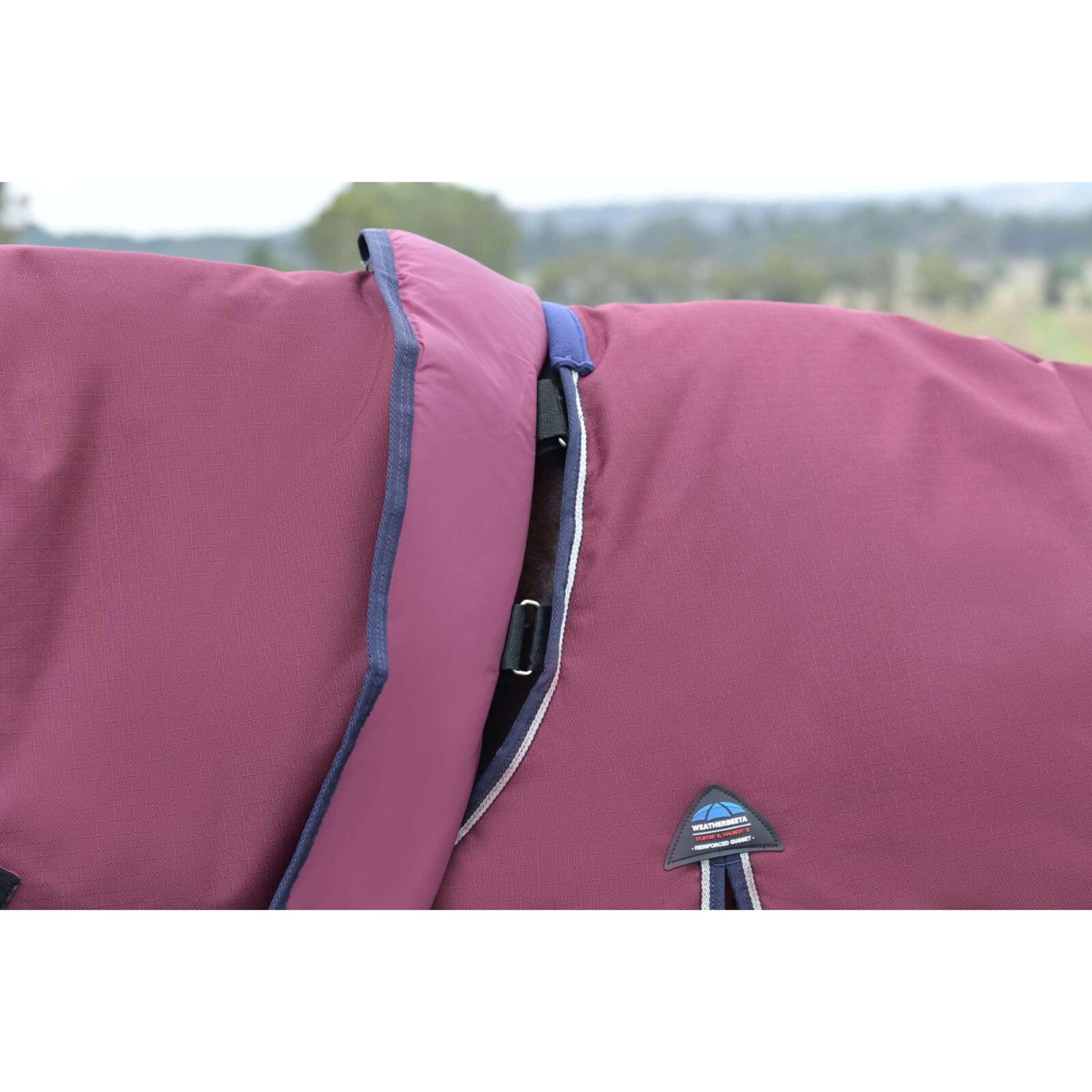 WeatherBeeta ComFiTec Essential Turnout Detach-A-Neck 220g Burgundy/Navy