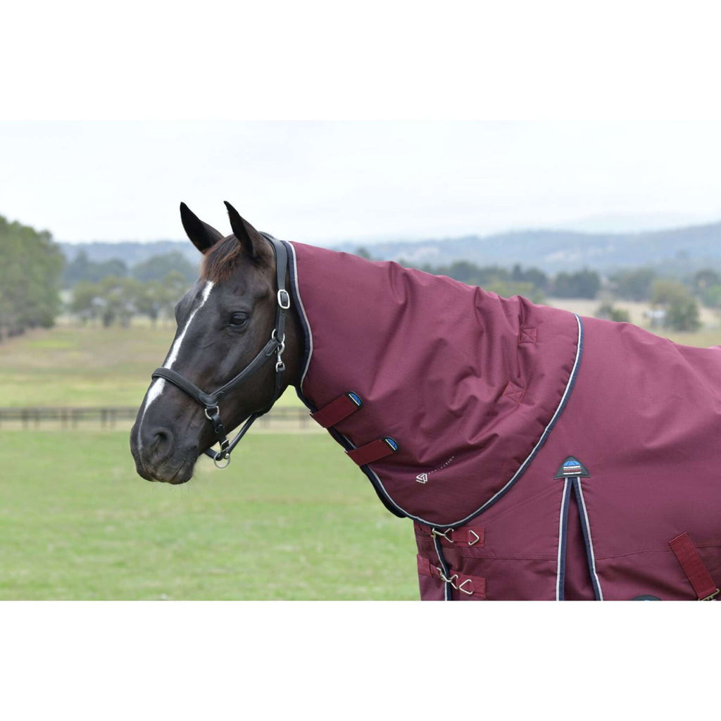 WeatherBeeta ComFiTec Essential Turnout Detach-A-Neck 220g Burgundy/Navy