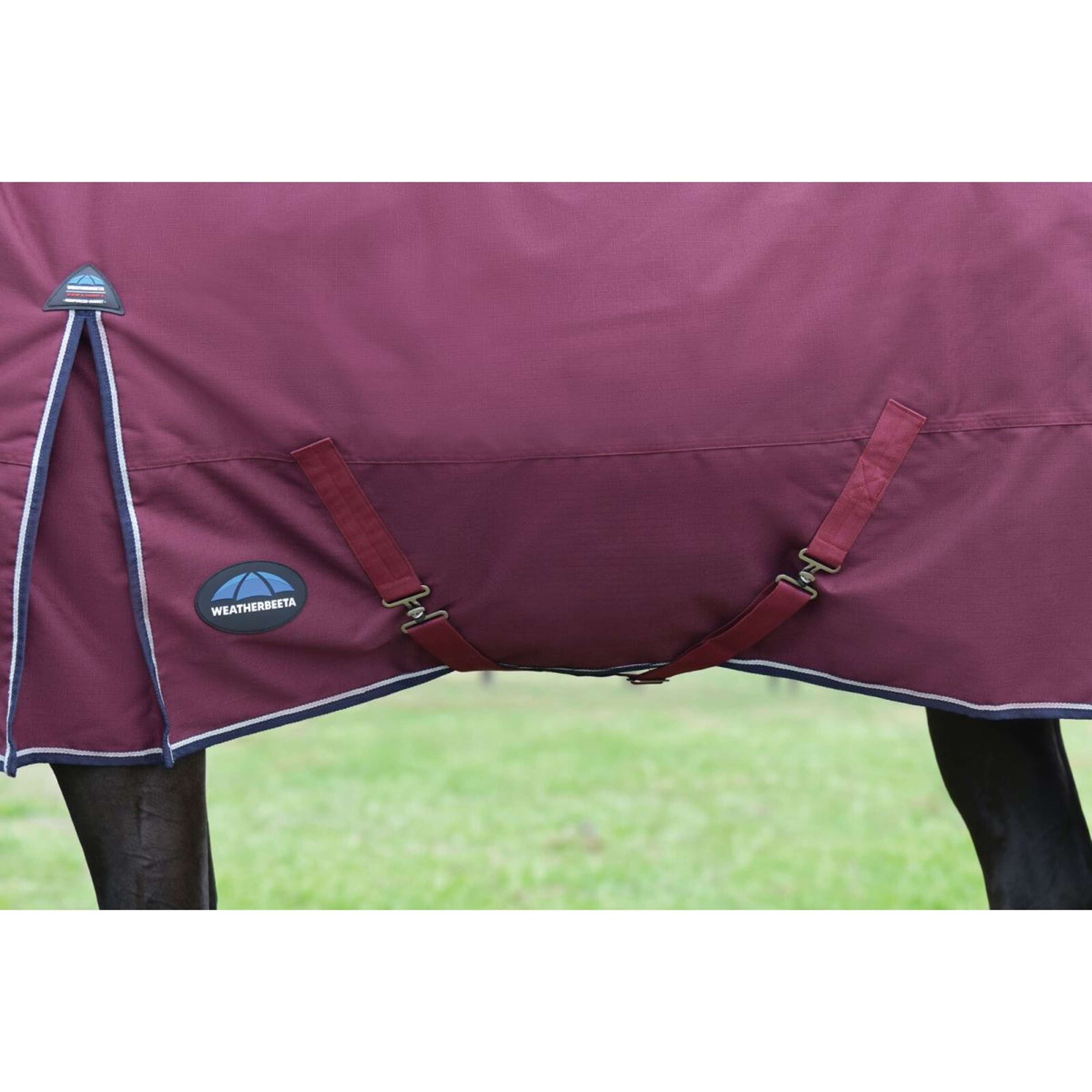WeatherBeeta ComFiTec Essential Turnout Detach-A-Neck 220g Burgundy/Navy