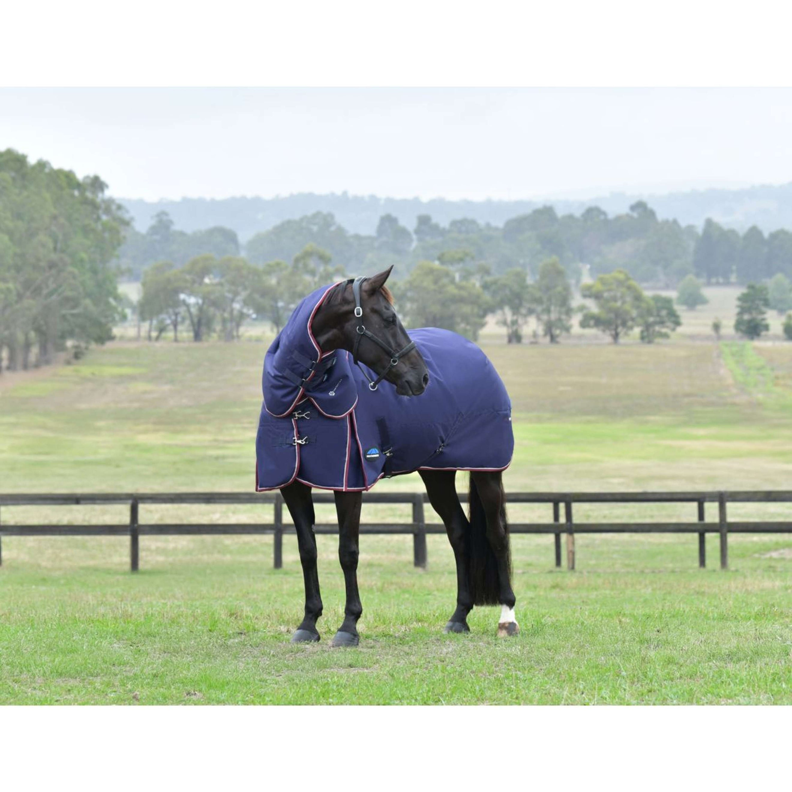 WeatherBeeta ComFiTec Essential Turnout Detach-A-Neck 220g Navy/Burgundy WeatherBeeta ComFiTec Essential Turnout Detach-A-Neck 220g Navy/Burgundy