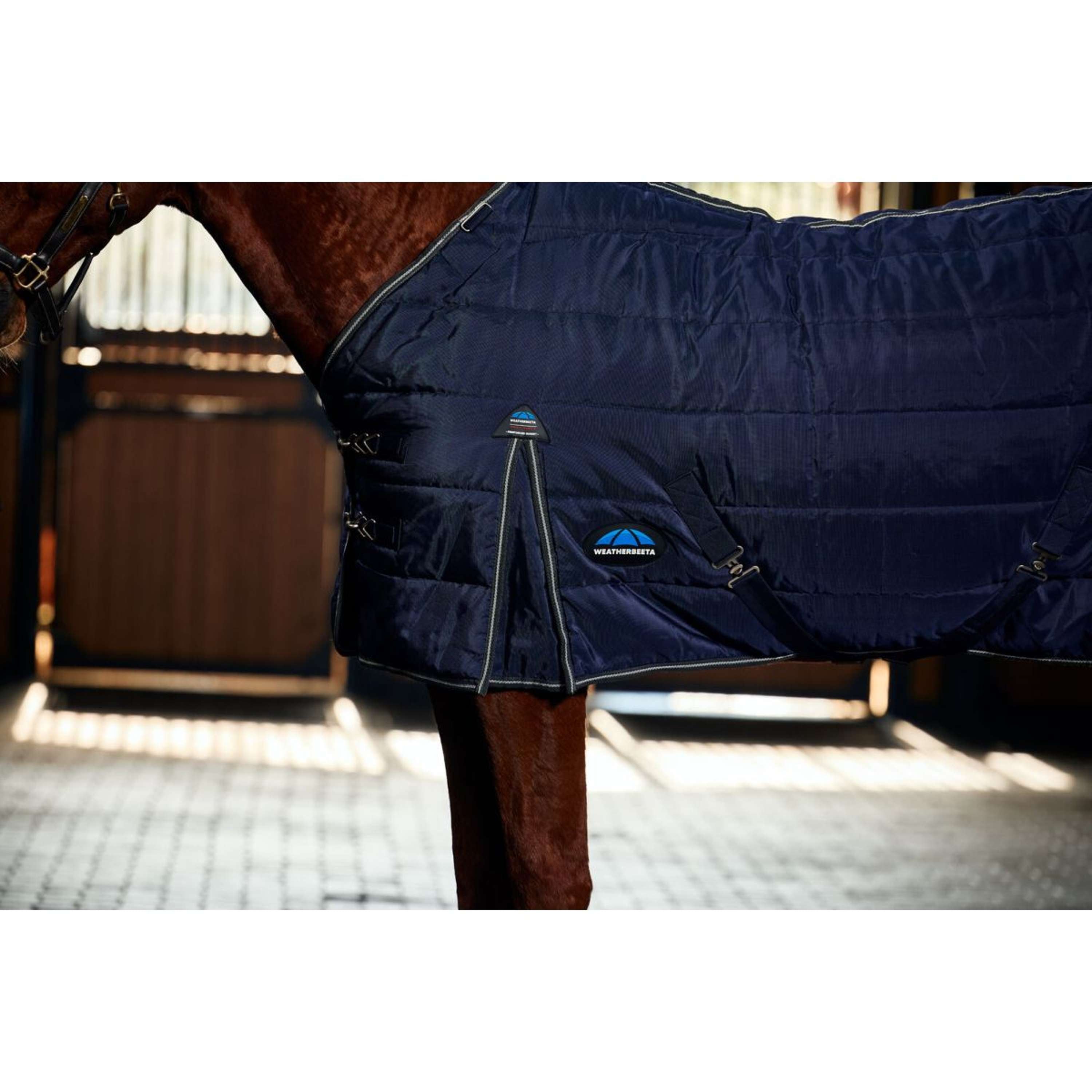 WeatherBeeta Stable Rug ComFiTec PP Channel Quilt Detach-A-Neck 220g Navy/Charcoal