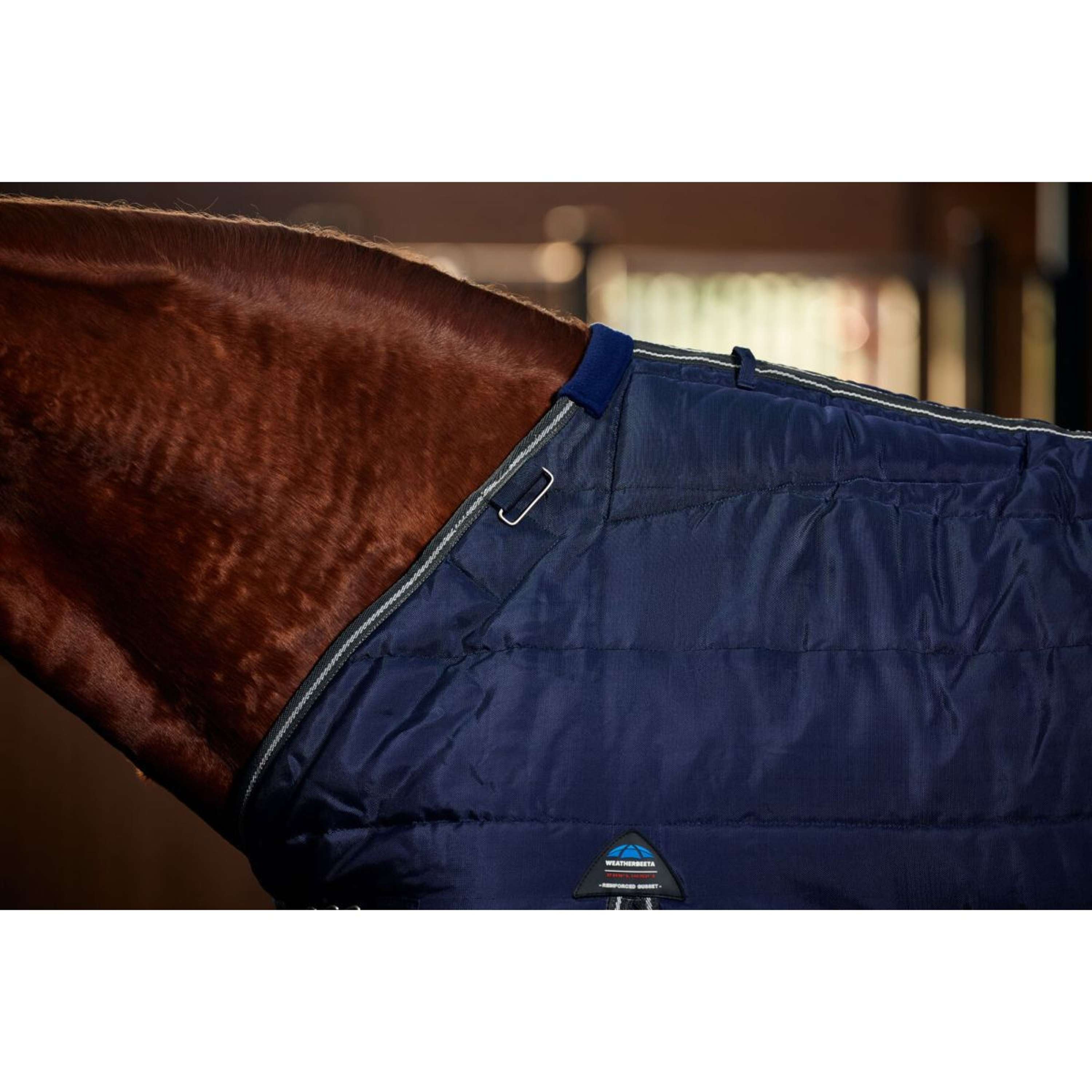 WeatherBeeta Stable Rug ComFiTec PP Channel Quilt Detach-A-Neck 220g Navy/Charcoal