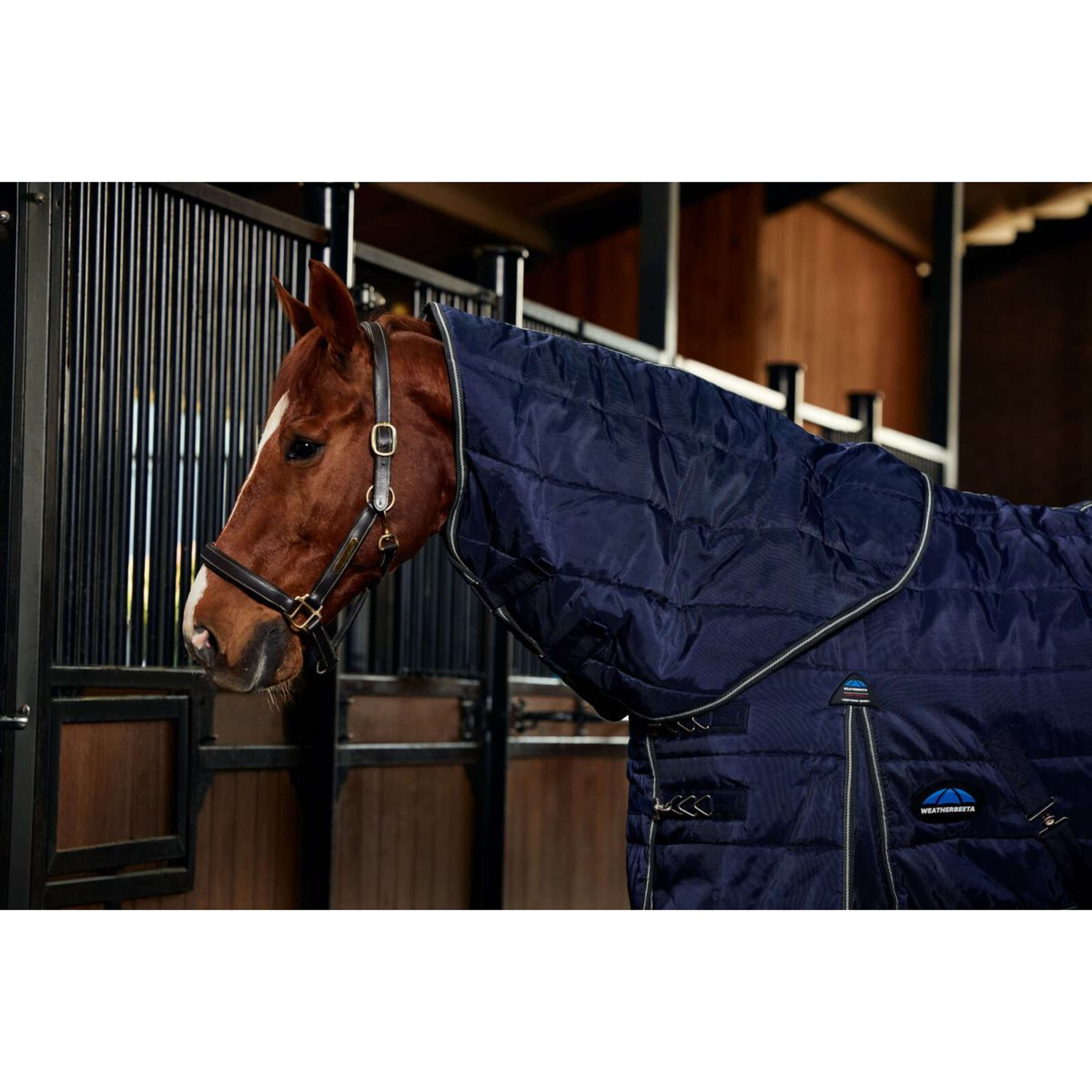 WeatherBeeta Stable Rug ComFiTec PP Channel Quilt Detach-A-Neck 220g Navy/Charcoal
