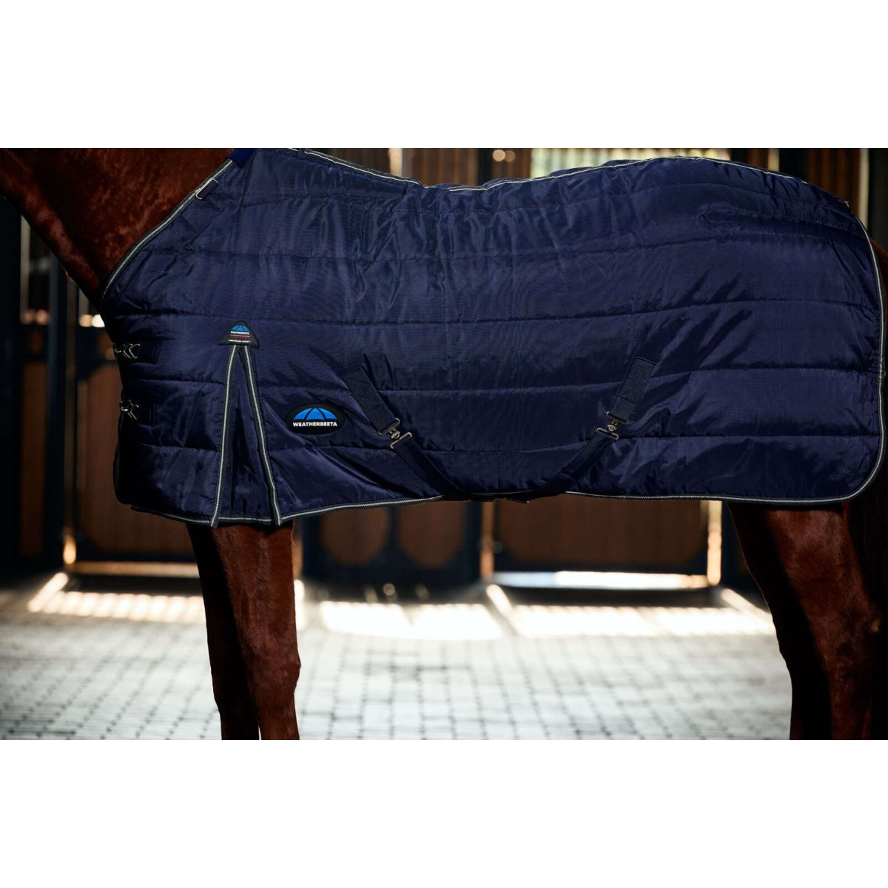 WeatherBeeta Stable Rug ComFiTec PP Channel Quilt Detach-A-Neck 220g Navy/Charcoal