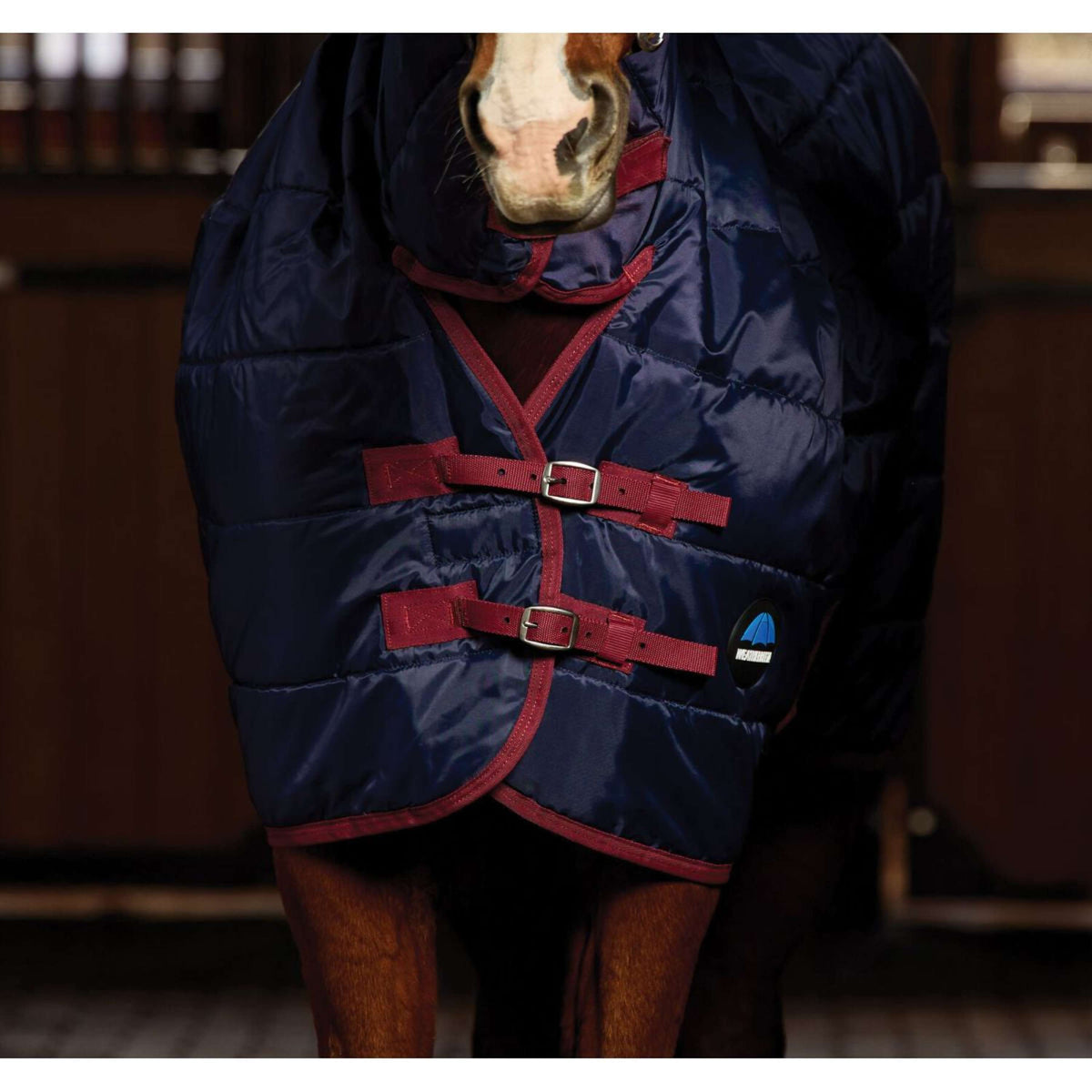 WeatherBeeta Stable Rug ComFiTec 210D Channel Quilt Combo Neck 100g Navy/Burgundy