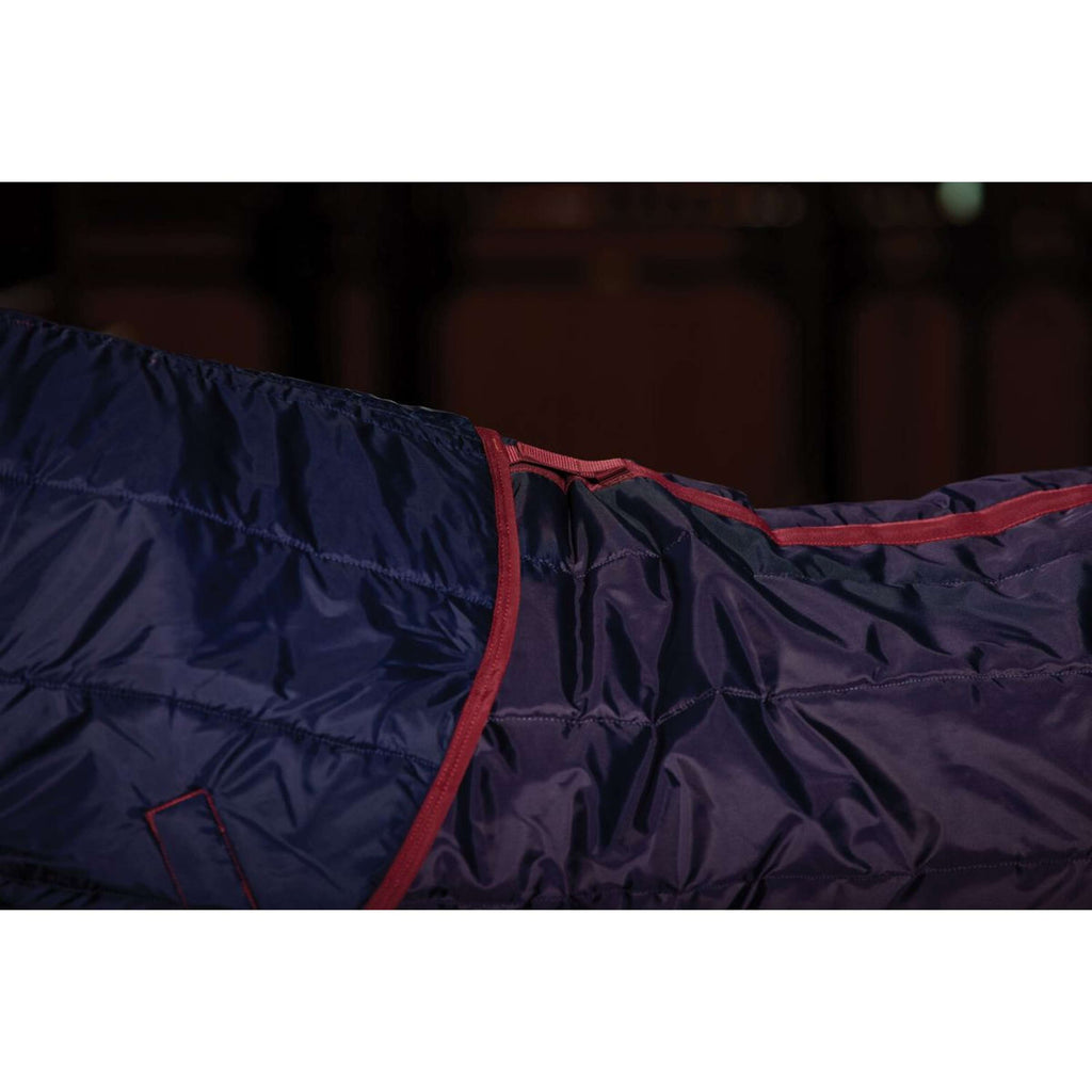 WeatherBeeta Stable Rug ComFiTec 210D Channel Quilt Combo Neck 100g Navy/Burgundy