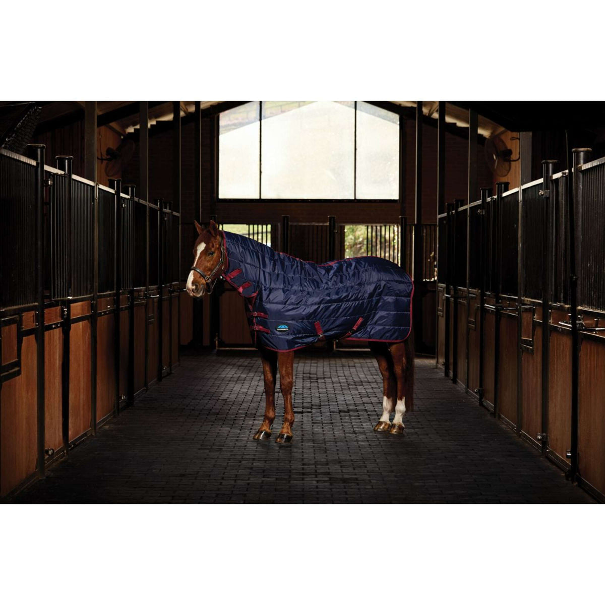 WeatherBeeta Stable Rug ComFiTec 210D Channel Quilt Combo Neck 100g Navy/Burgundy