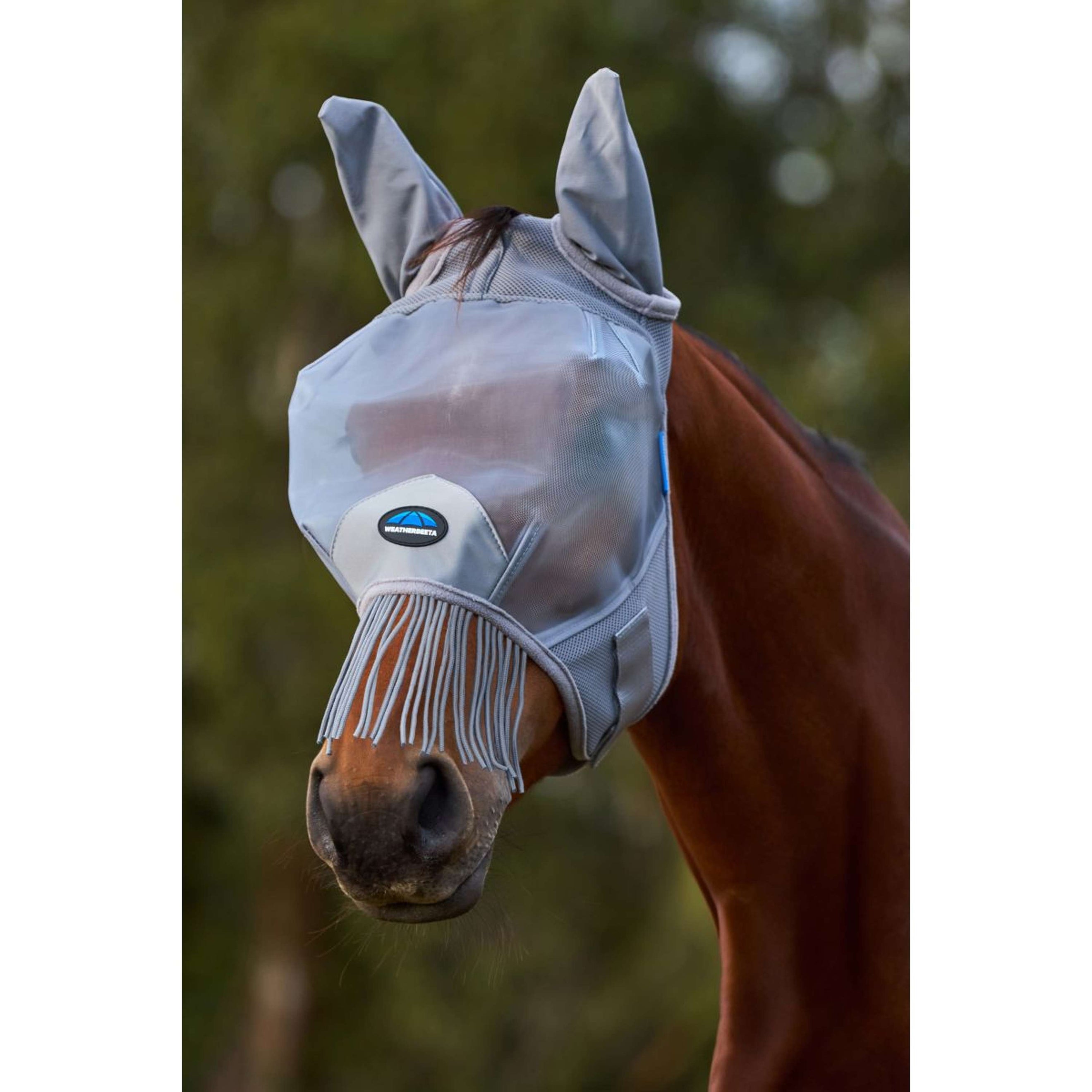 WeatherBeeta Fly Mask ComFiTec Fine with Ears and Tassels Grey WeatherBeeta Fly Mask ComFiTec Fine with Ears and Tassels Grey