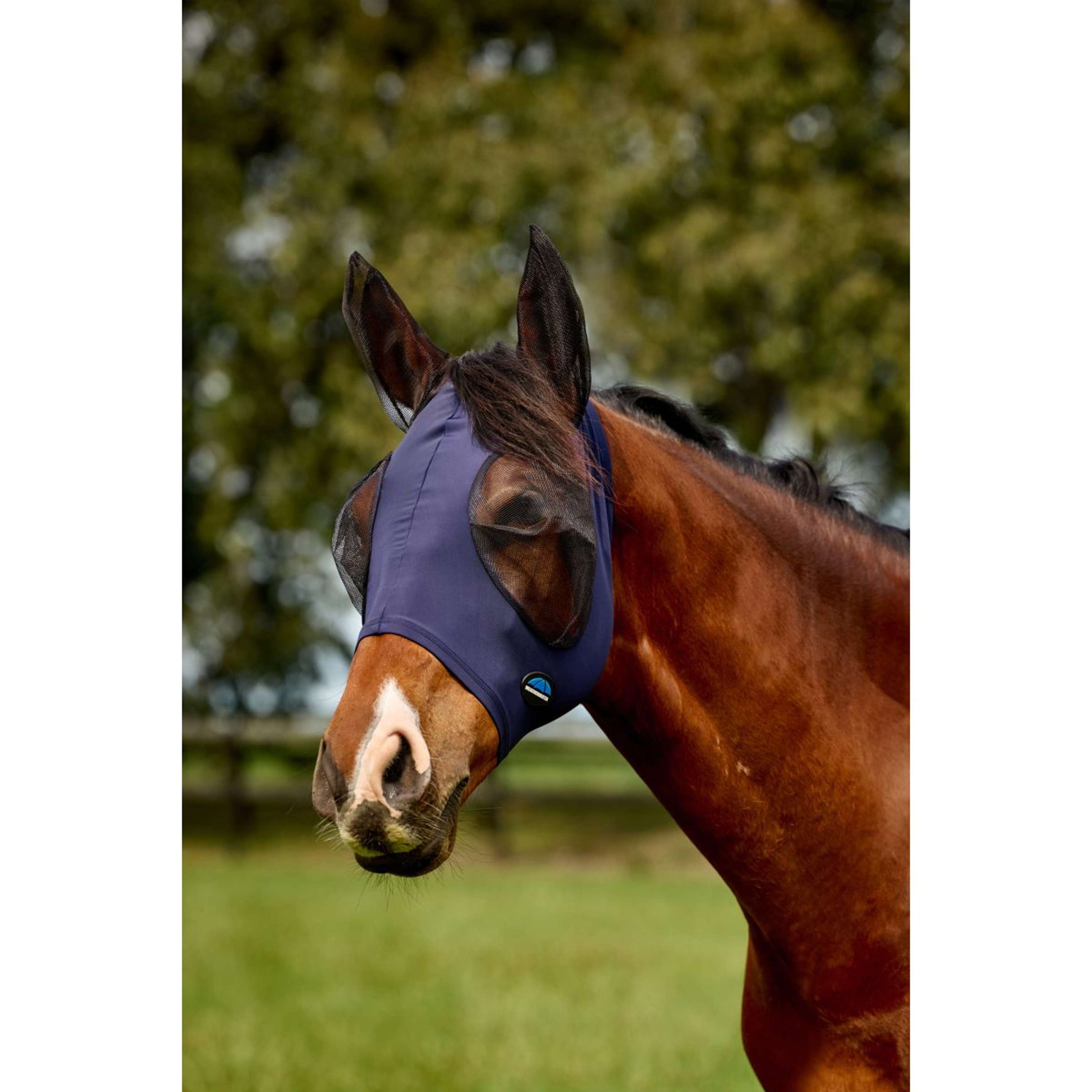WeatherBeeta Fly Mask ComFiTec Deluxe Stretch with Ears Navy/Black