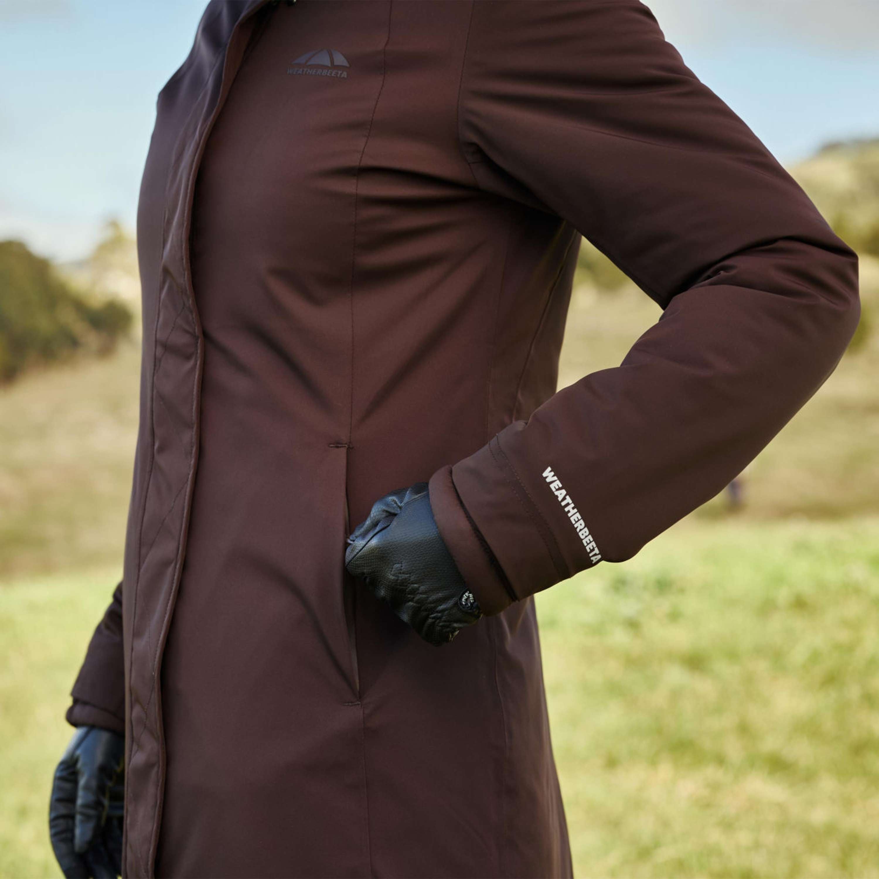 WeatherBeeta Long Coat Protect Waterproof Insulated Longline Espresso