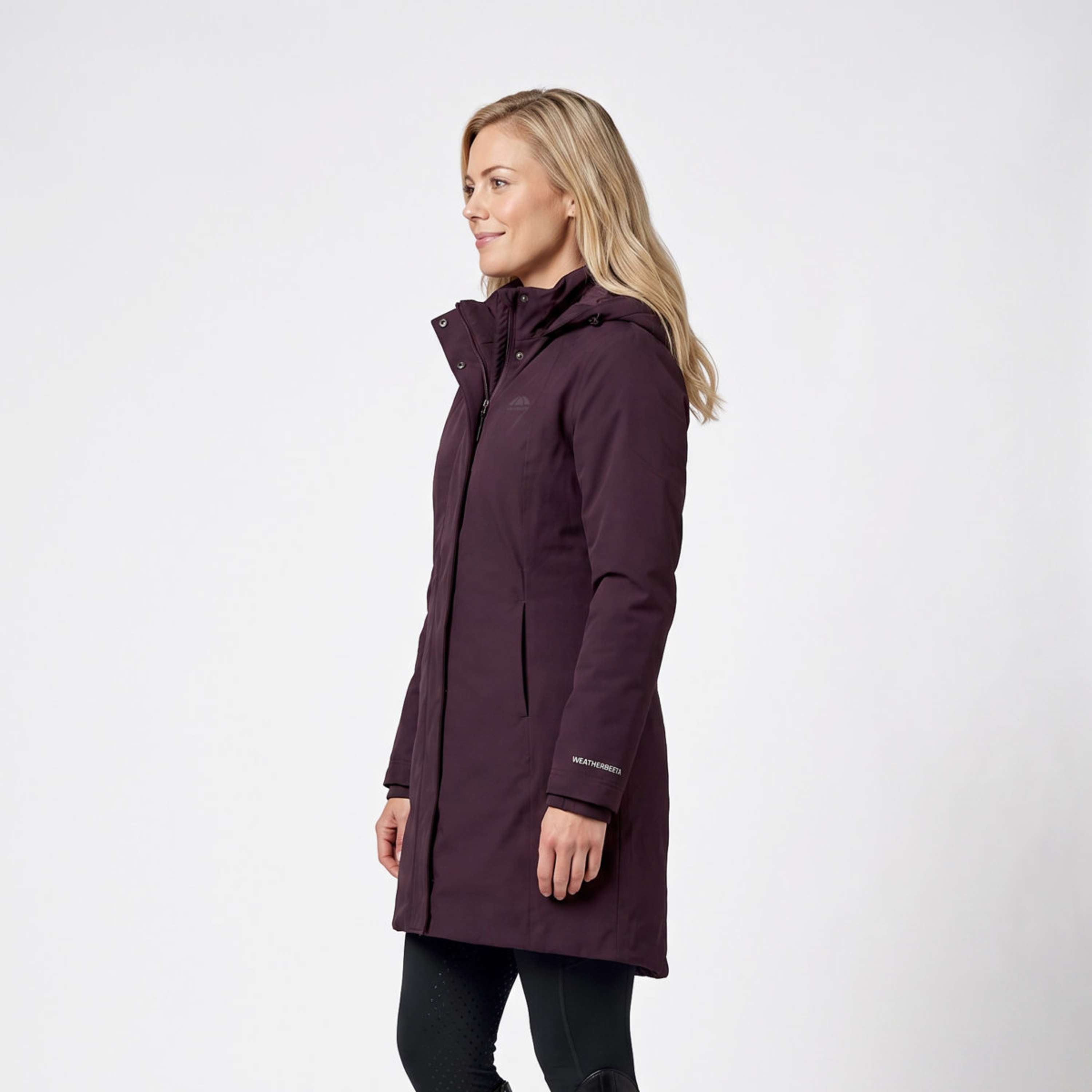 WeatherBeeta Long Coat Protect Waterproof Insulated Longline Blackberry