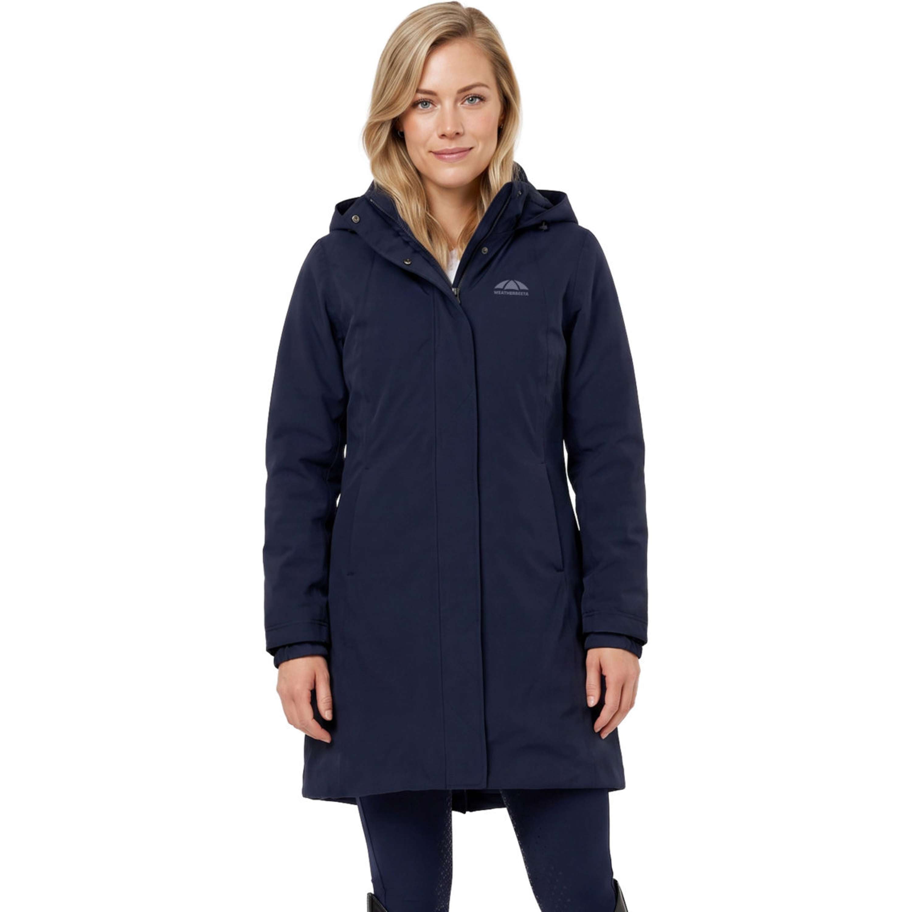 WeatherBeeta Long Coat Protect Waterproof Insulated Longline Navy