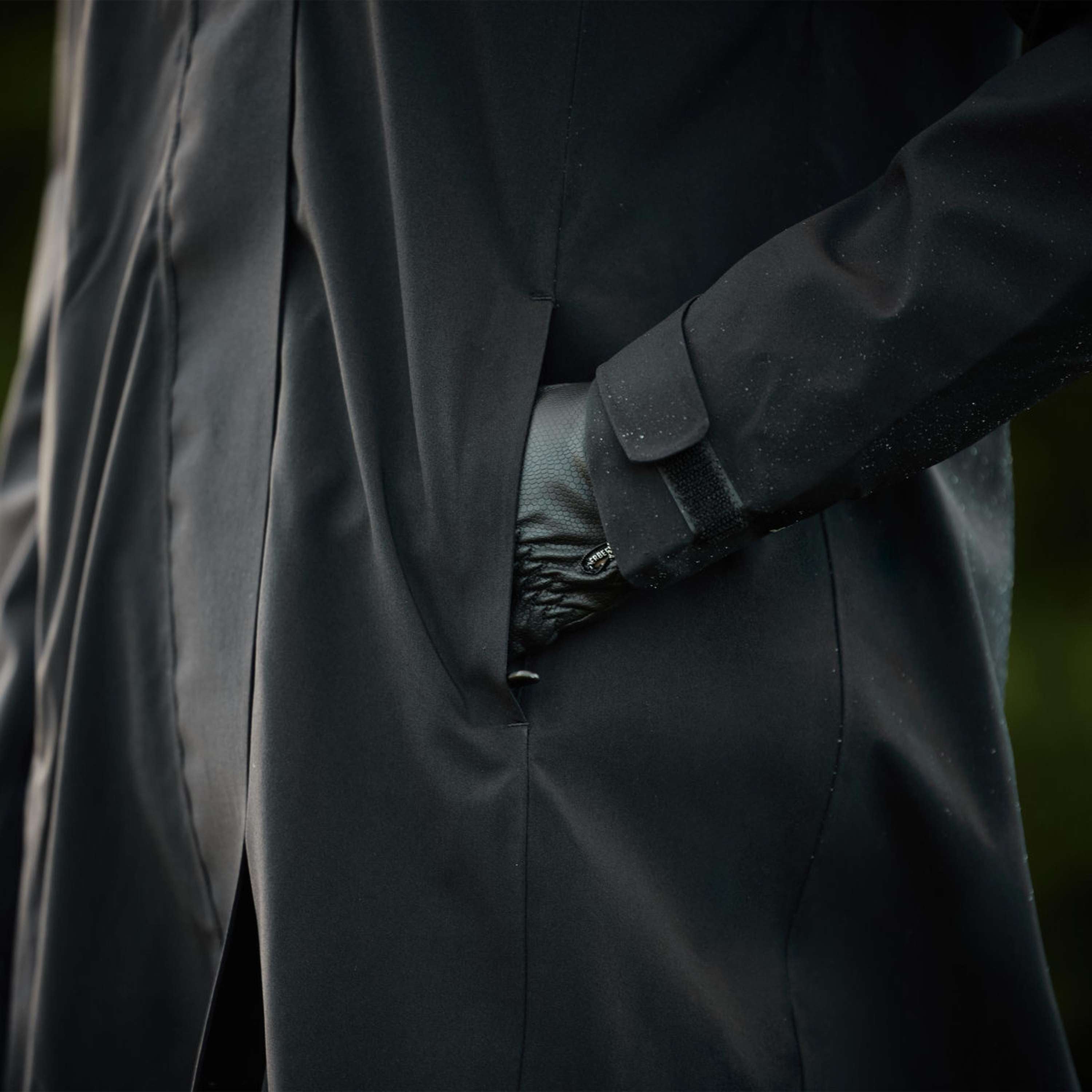 WeatherBeeta Long Coat Windbreaker Reflective Longline Black