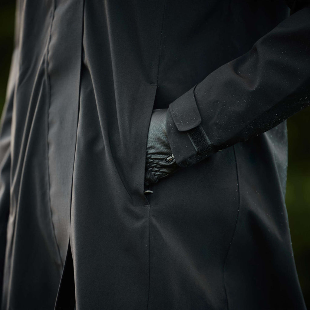 WeatherBeeta Long Coat Windbreaker Reflective Longline Black