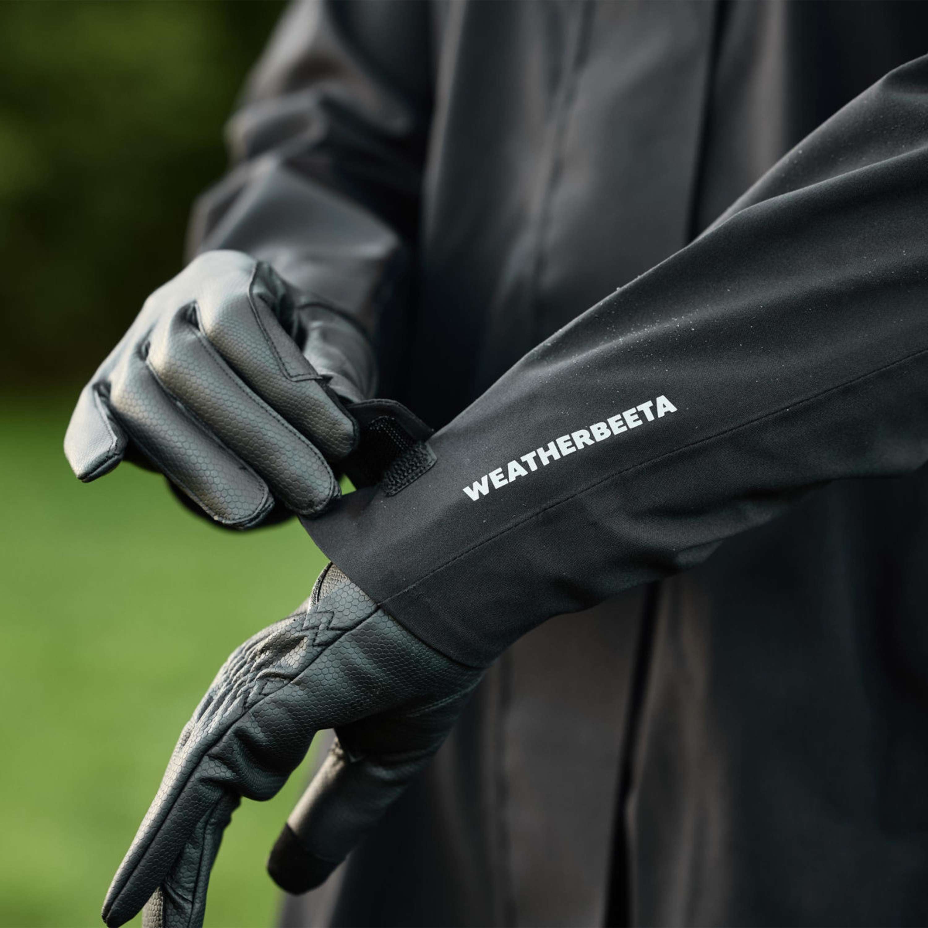 WeatherBeeta Long Coat Windbreaker Reflective Longline Black