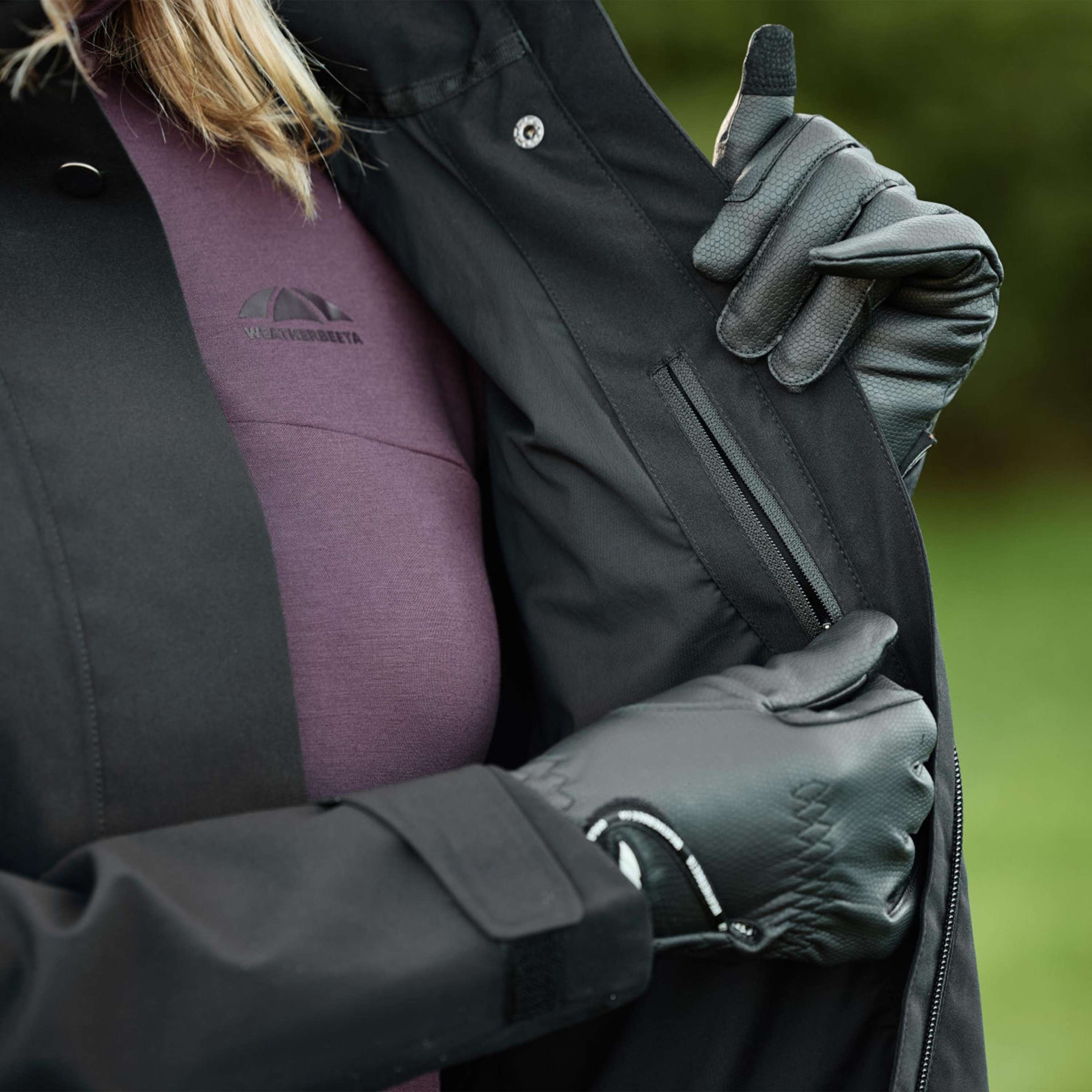 WeatherBeeta Long Coat Windbreaker Reflective Longline Black