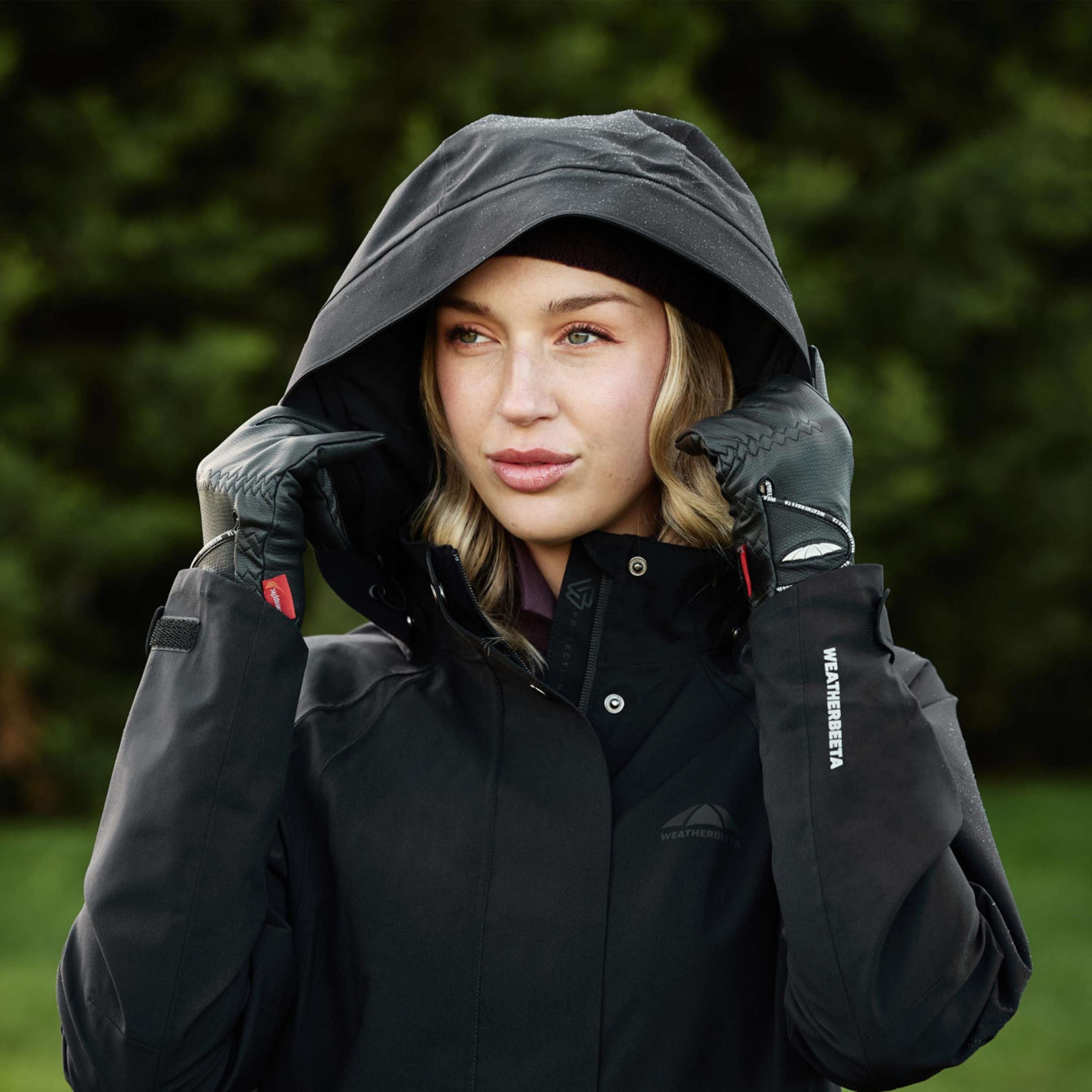 WeatherBeeta Long Coat Windbreaker Reflective Longline Black