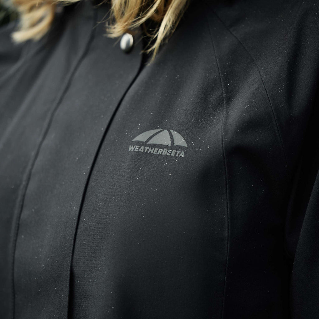 WeatherBeeta Long Coat Windbreaker Reflective Longline Black
