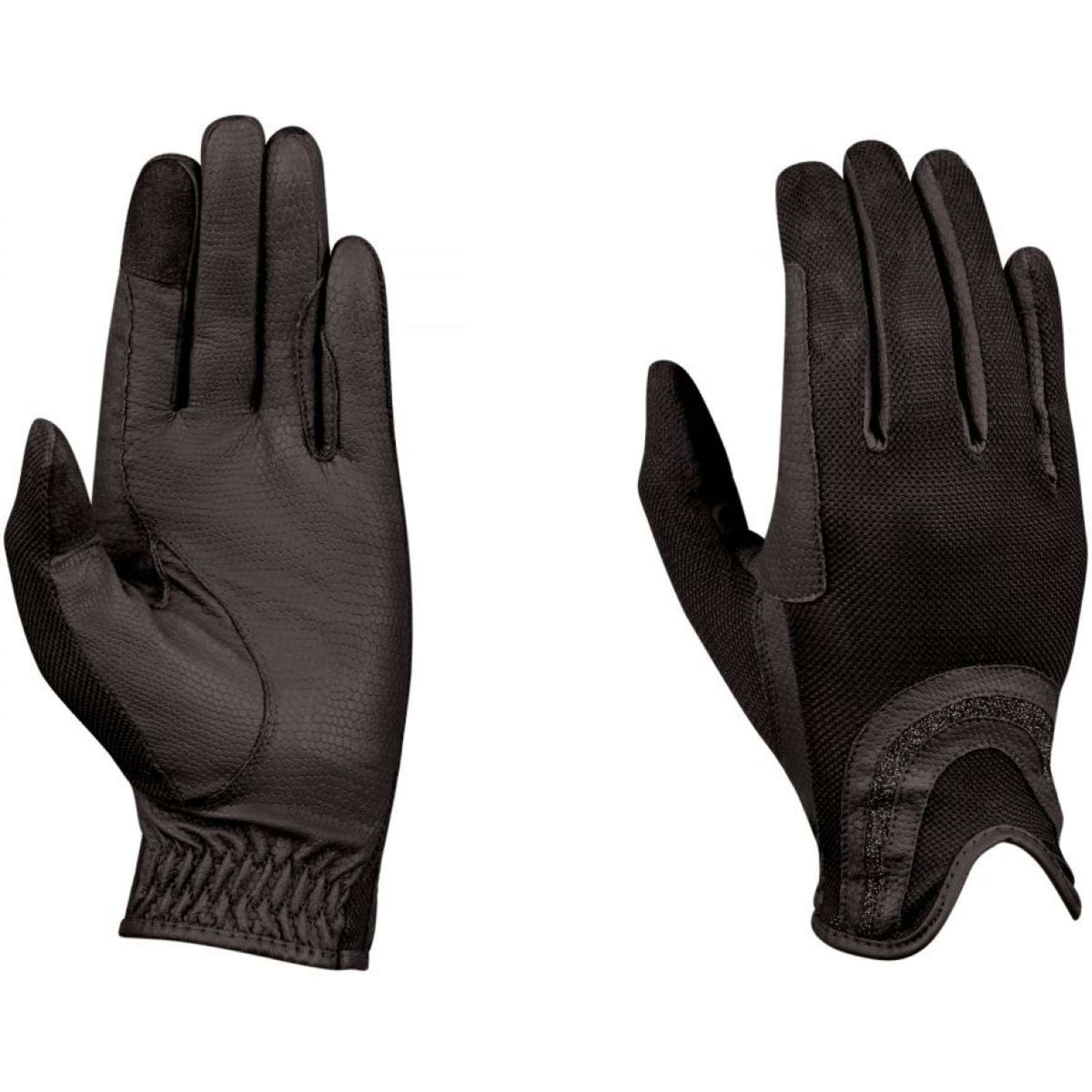 Weatherbeeta Riding Gloves Dublin Pull On Glitter Mesh Black