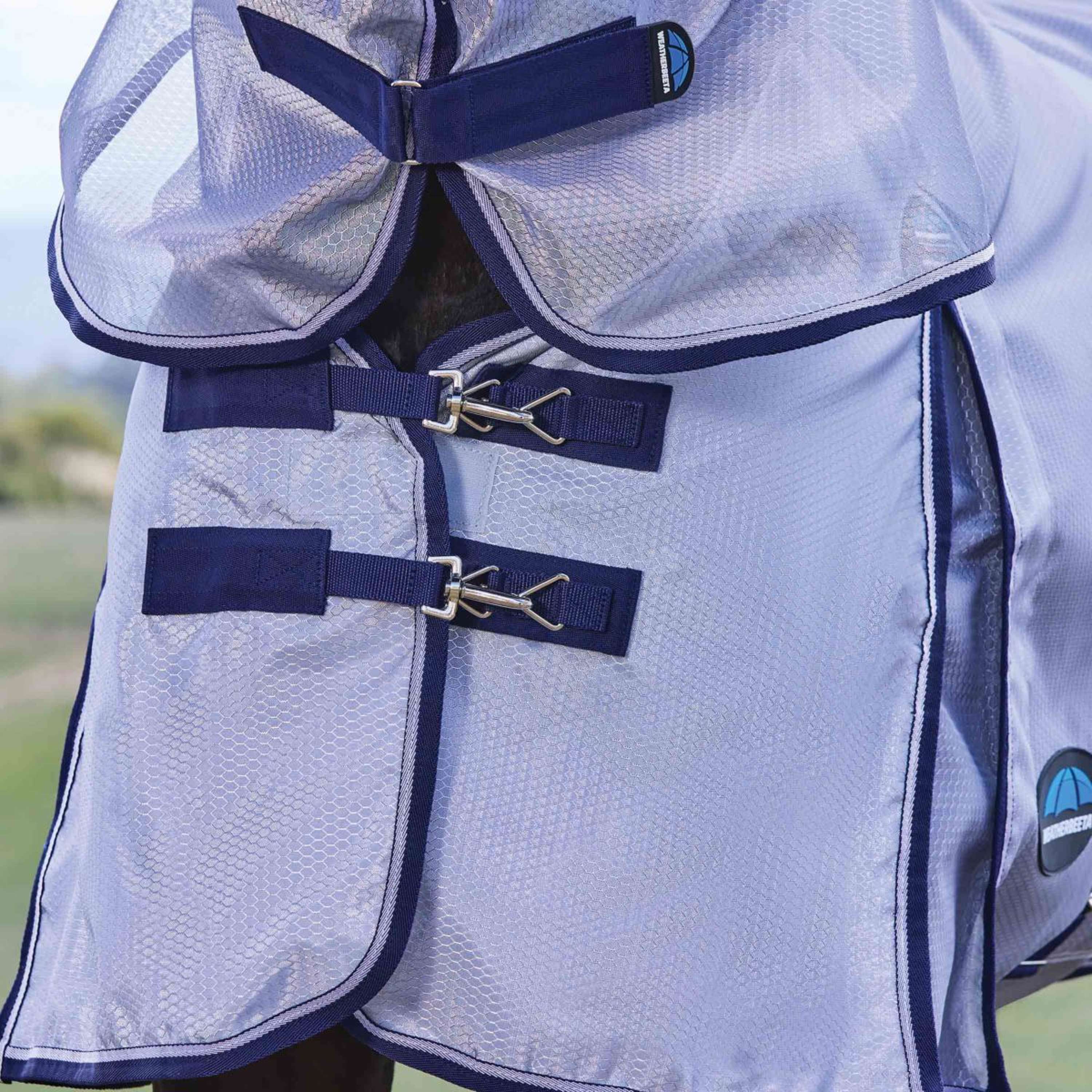 WeatherBeeta Fly Rug ComFiTec Hexi Combo Silver/Navy/White