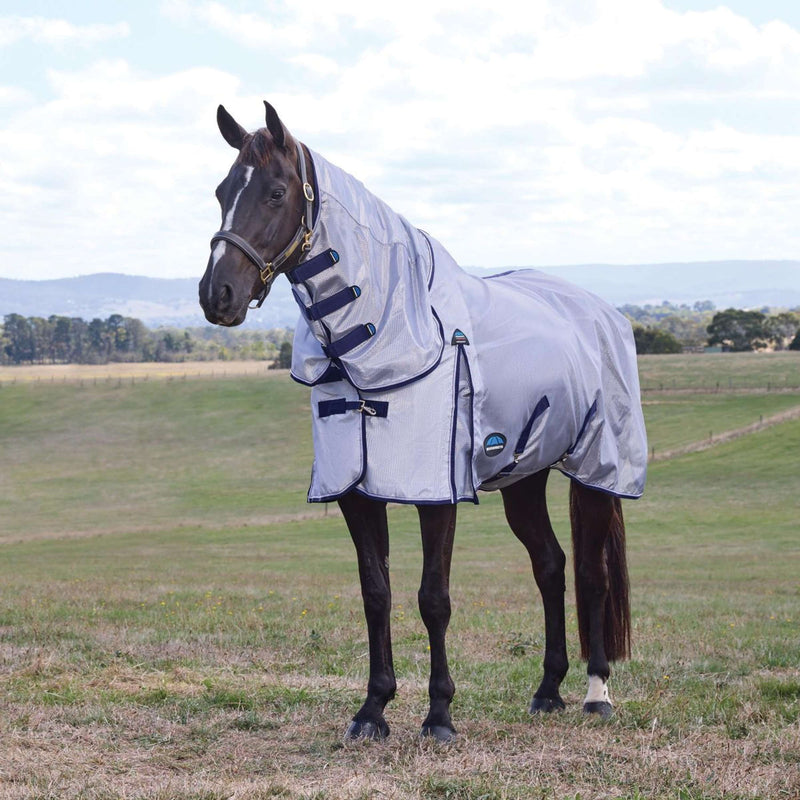 WeatherBeeta Fly Rug ComFiTec Hexi Combo Silver/Navy/White