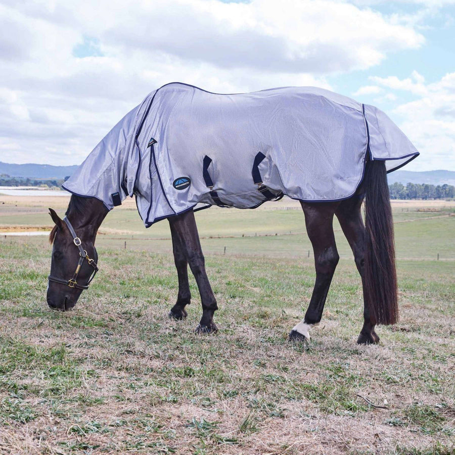 WeatherBeeta Fly Rug ComFiTec Hexi Combo Silver/Navy/White